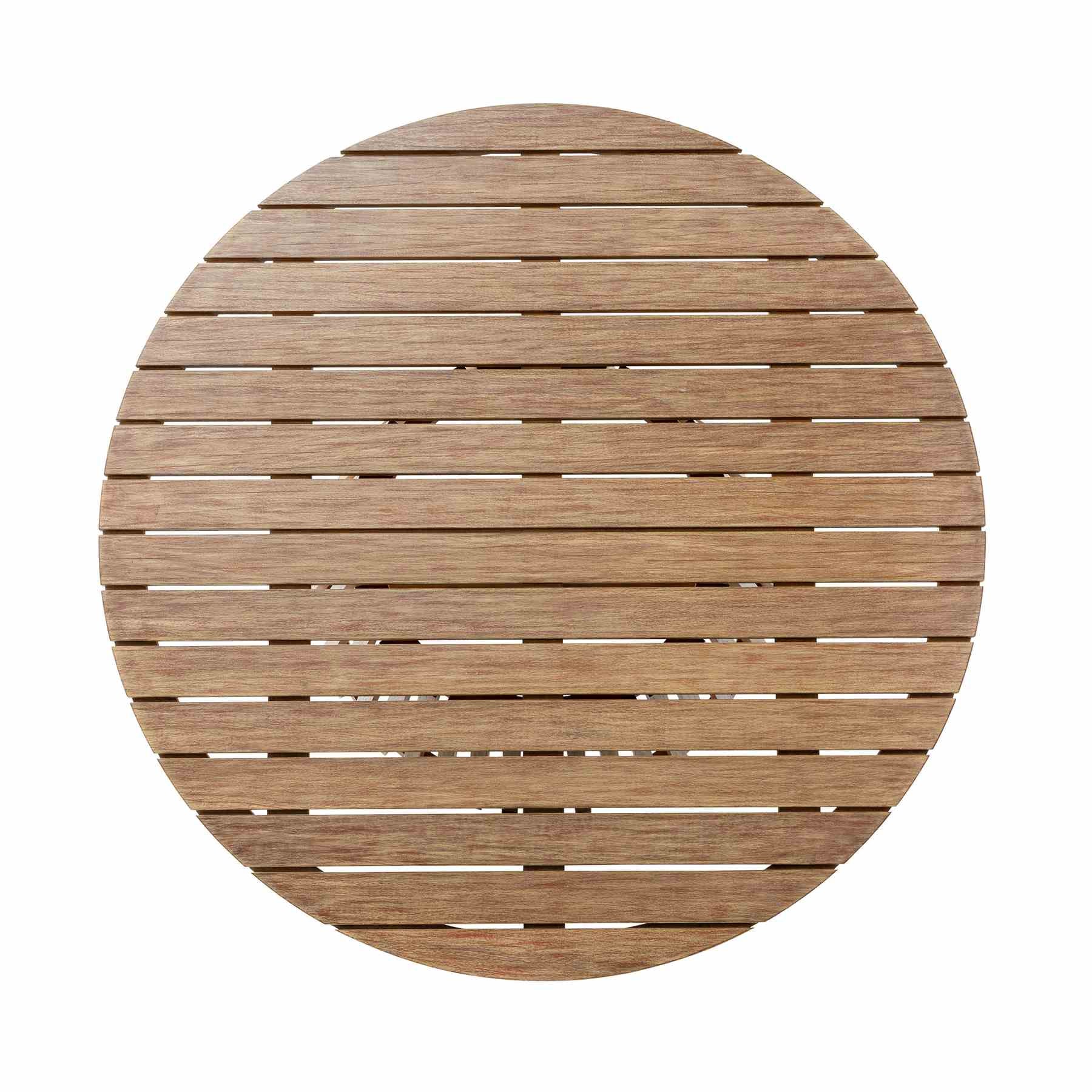Escondido Doris Outdoor Patio 5 Piece Round Dining Set in Eucalyptus Wood and Black Rope - Image 8