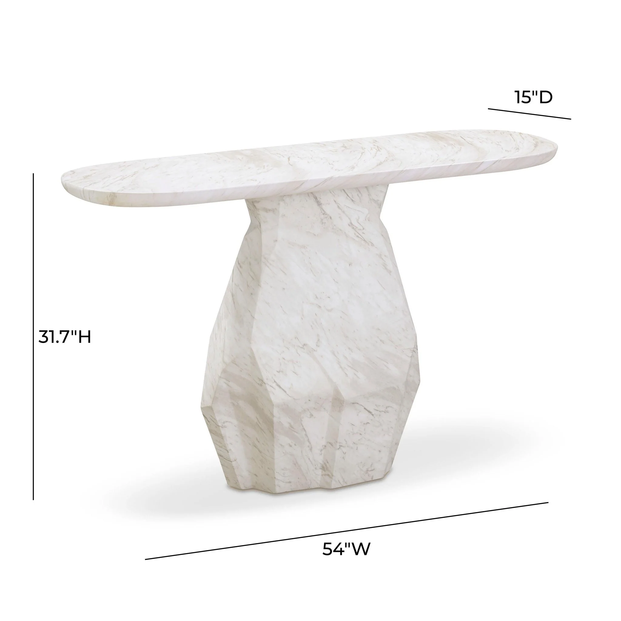 Esme Faux Marble Indoor/Outdoor Long Console Table - Image 7