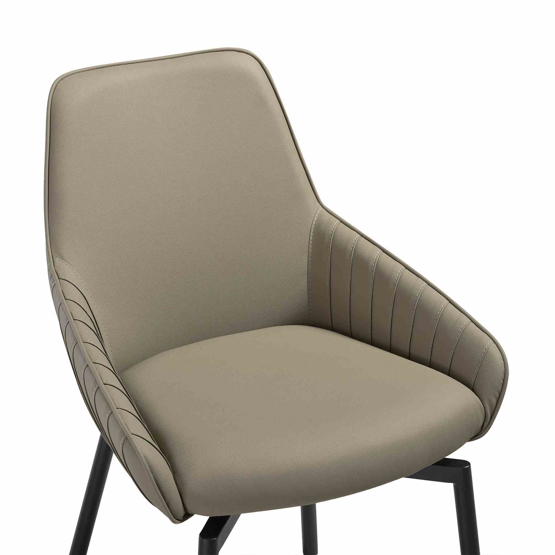 Esme Shilo 5 Piece Dining Set Taupe with Gray Faux Leather Chairs - Image 7