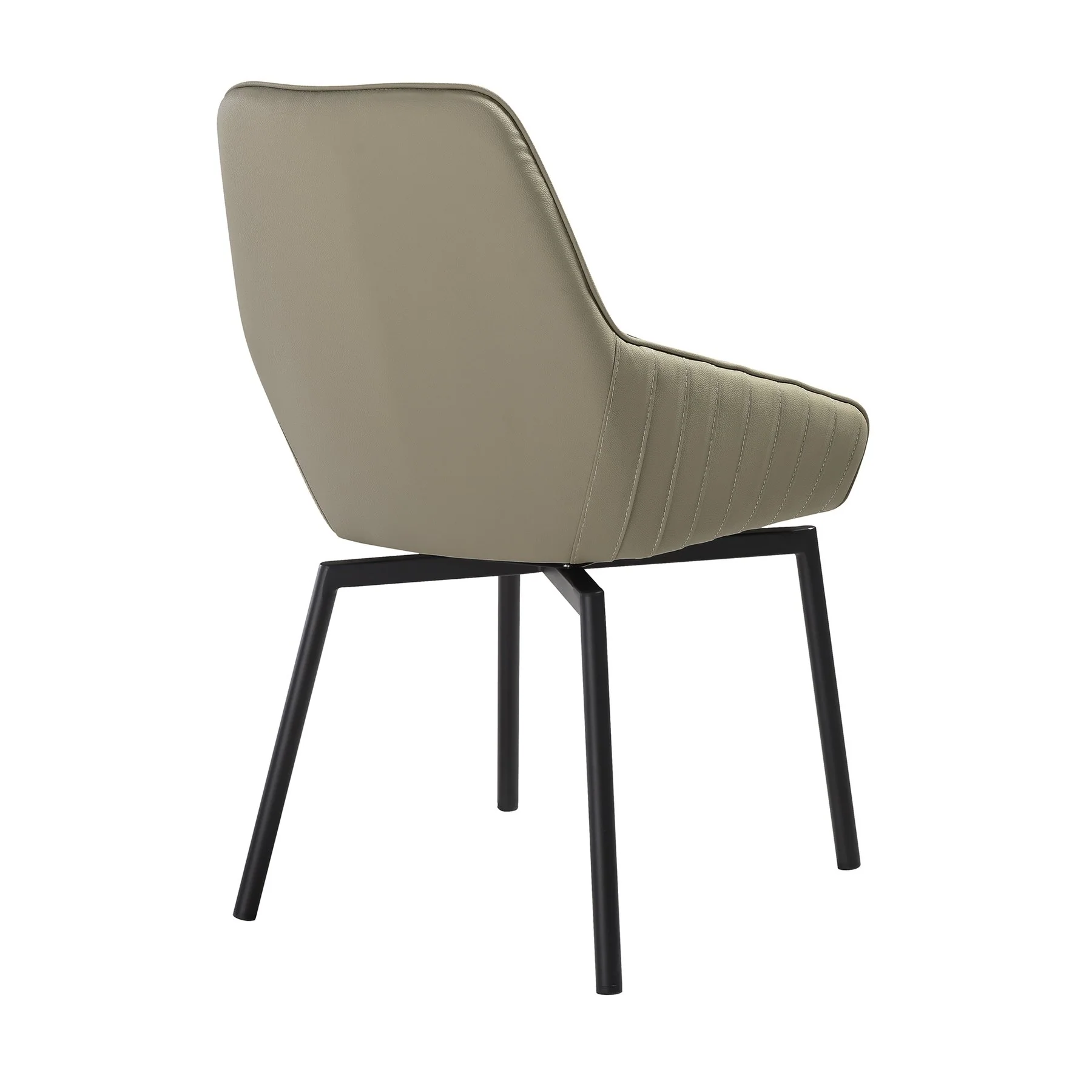 Esme Shilo 7 Piece Dining Set Taupe with Gray Faux Leather Chairs - Image 3