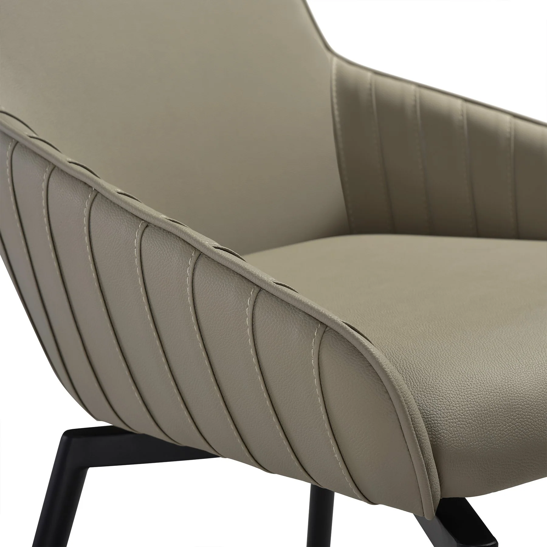 Esme Shilo 7 Piece Dining Set Taupe with Gray Faux Leather Chairs - Image 6