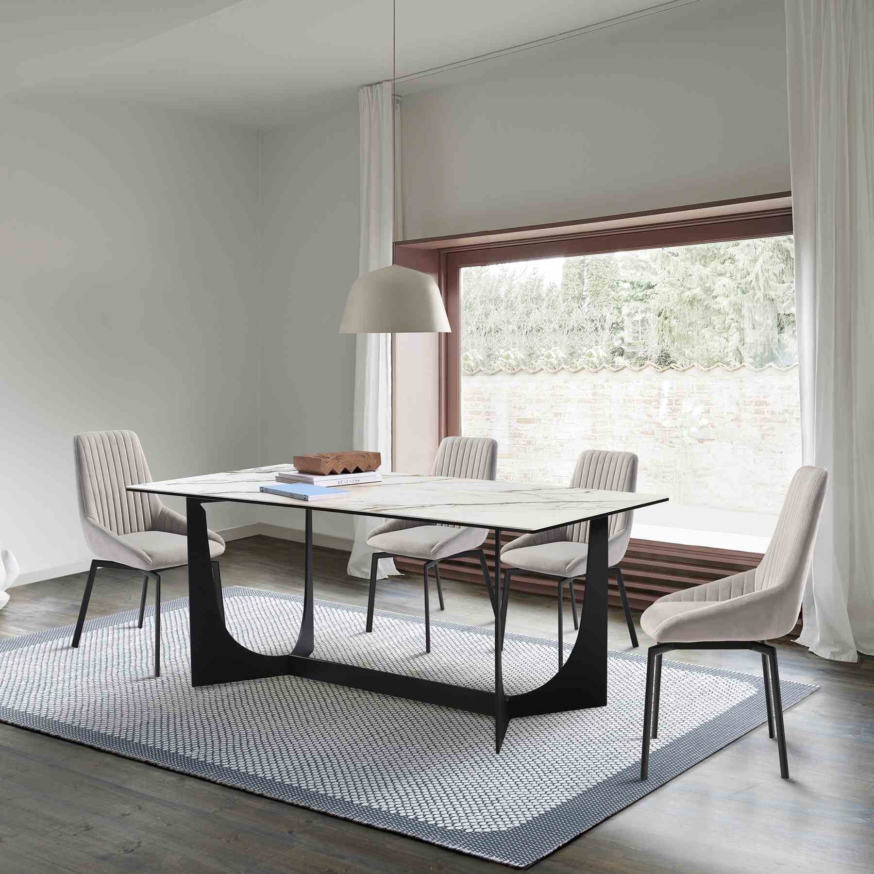 Esme Susie 5 Piece Dining Set with Gray Fabric Chairs - Image 11