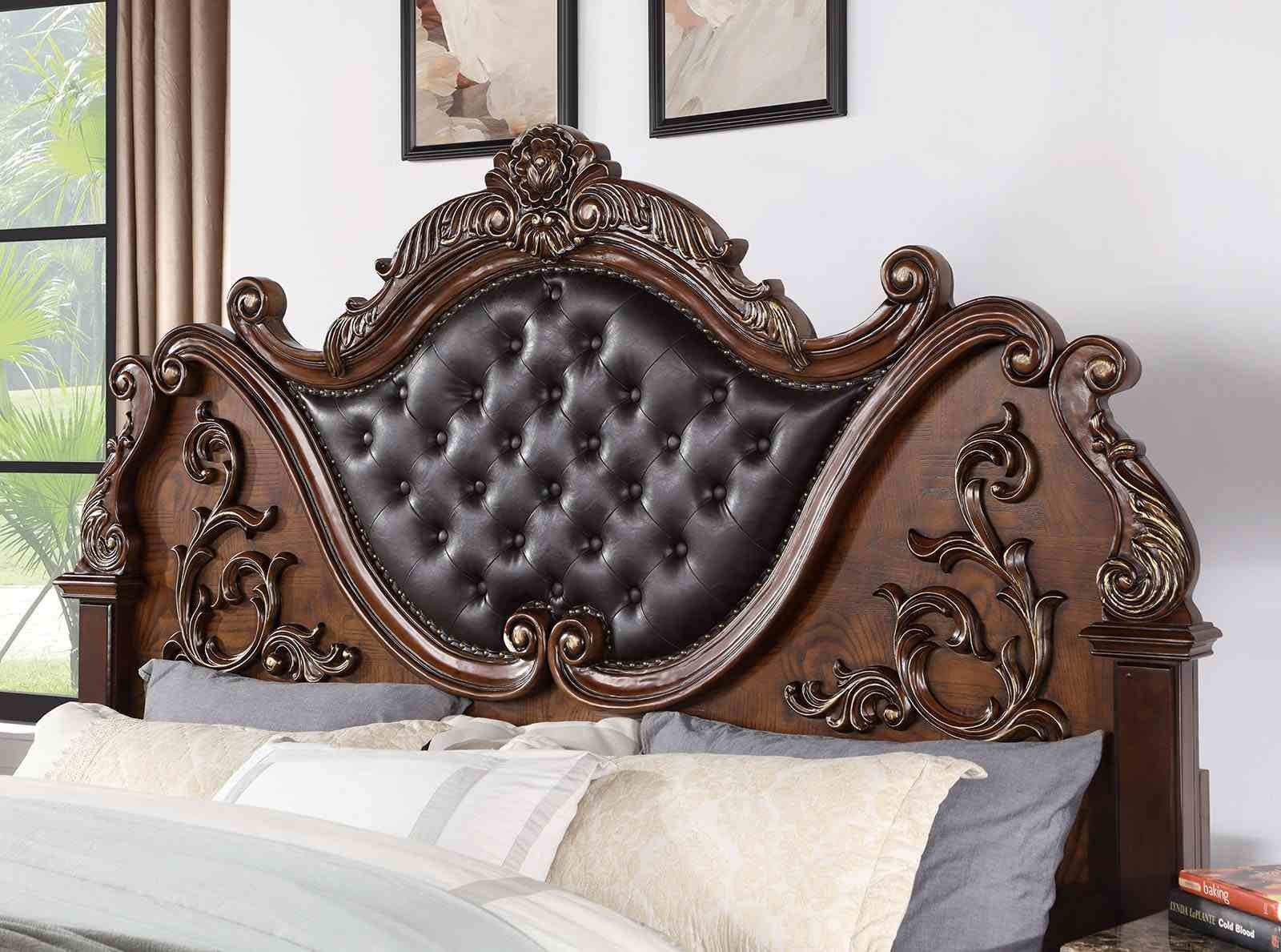 Esparanza Cal.King Bed, Brown Cherry - Image 3
