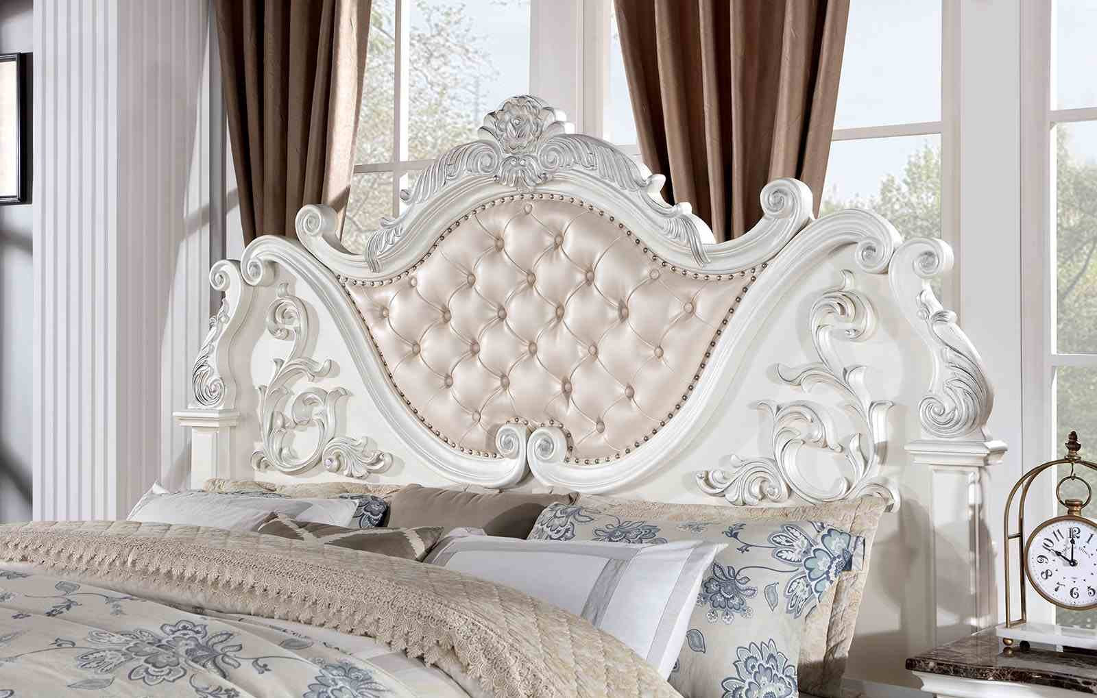 Esparanza Cal.King Bed, Pearl White - Image 3