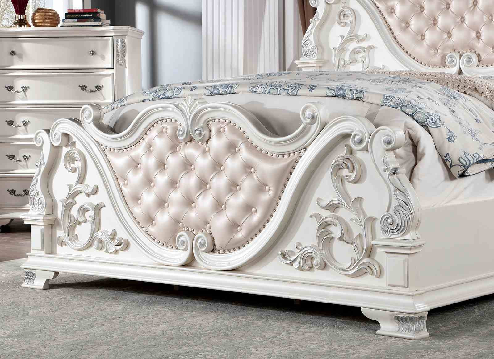 Esparanza Cal.King Bed, Pearl White - Image 4