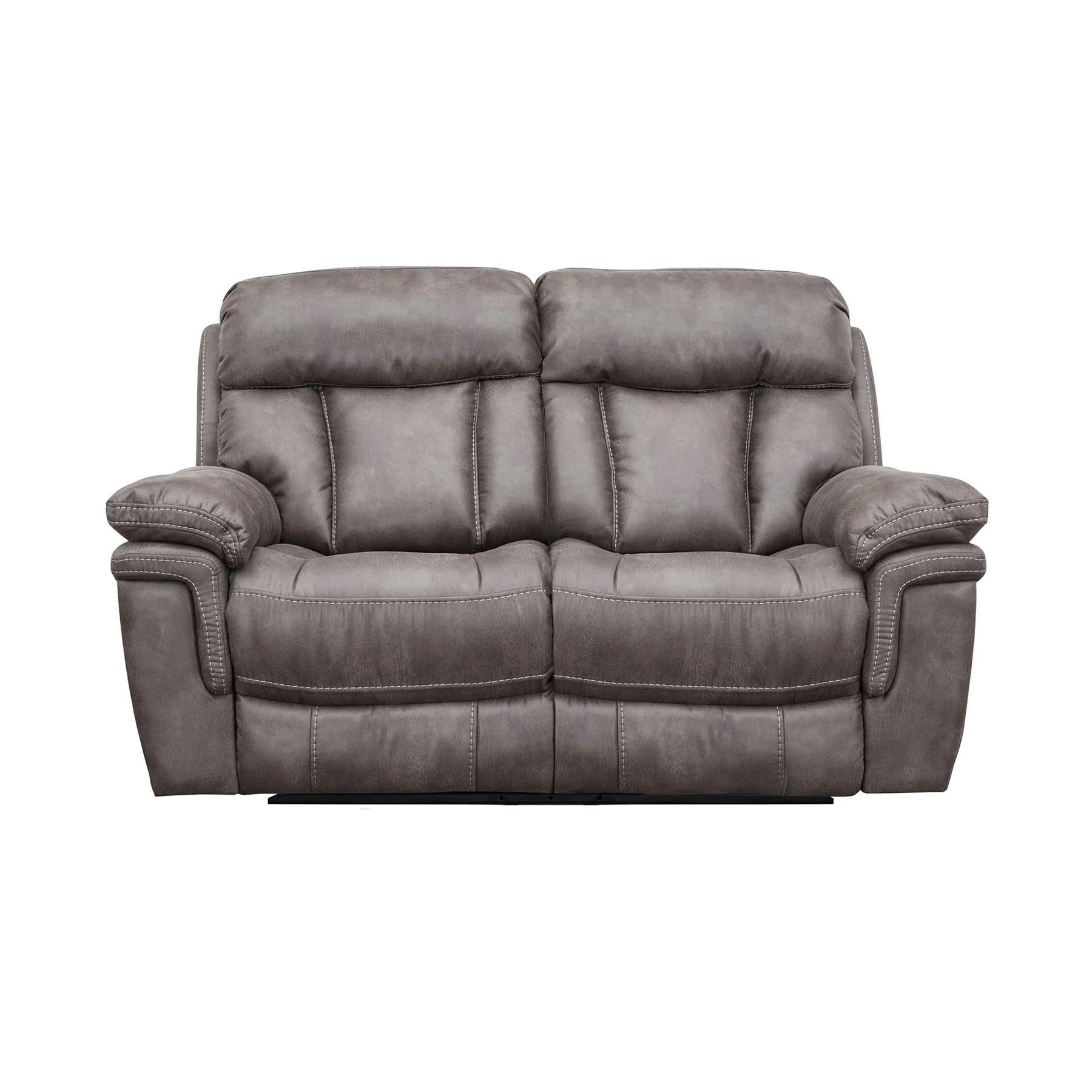 Estelle Power Loveseat in Gunmetal Fabric - Image 2