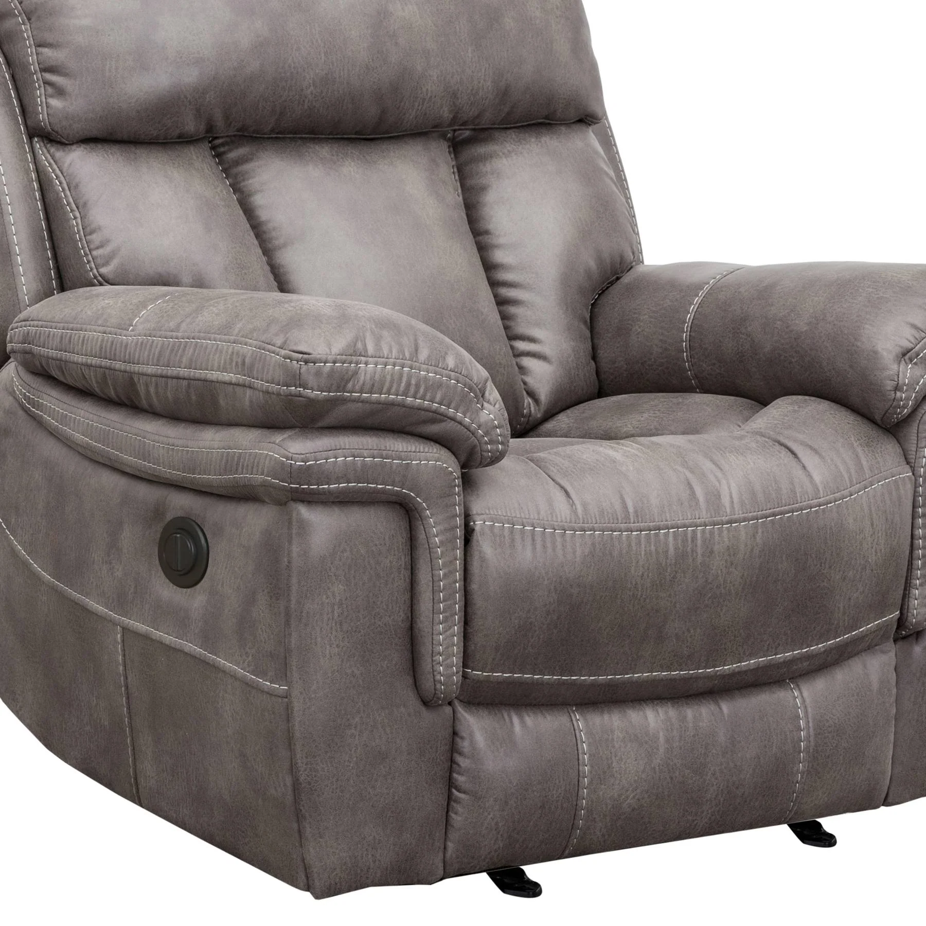 Estelle Power Recliner Chair in Gunmetal Fabric - Image 8
