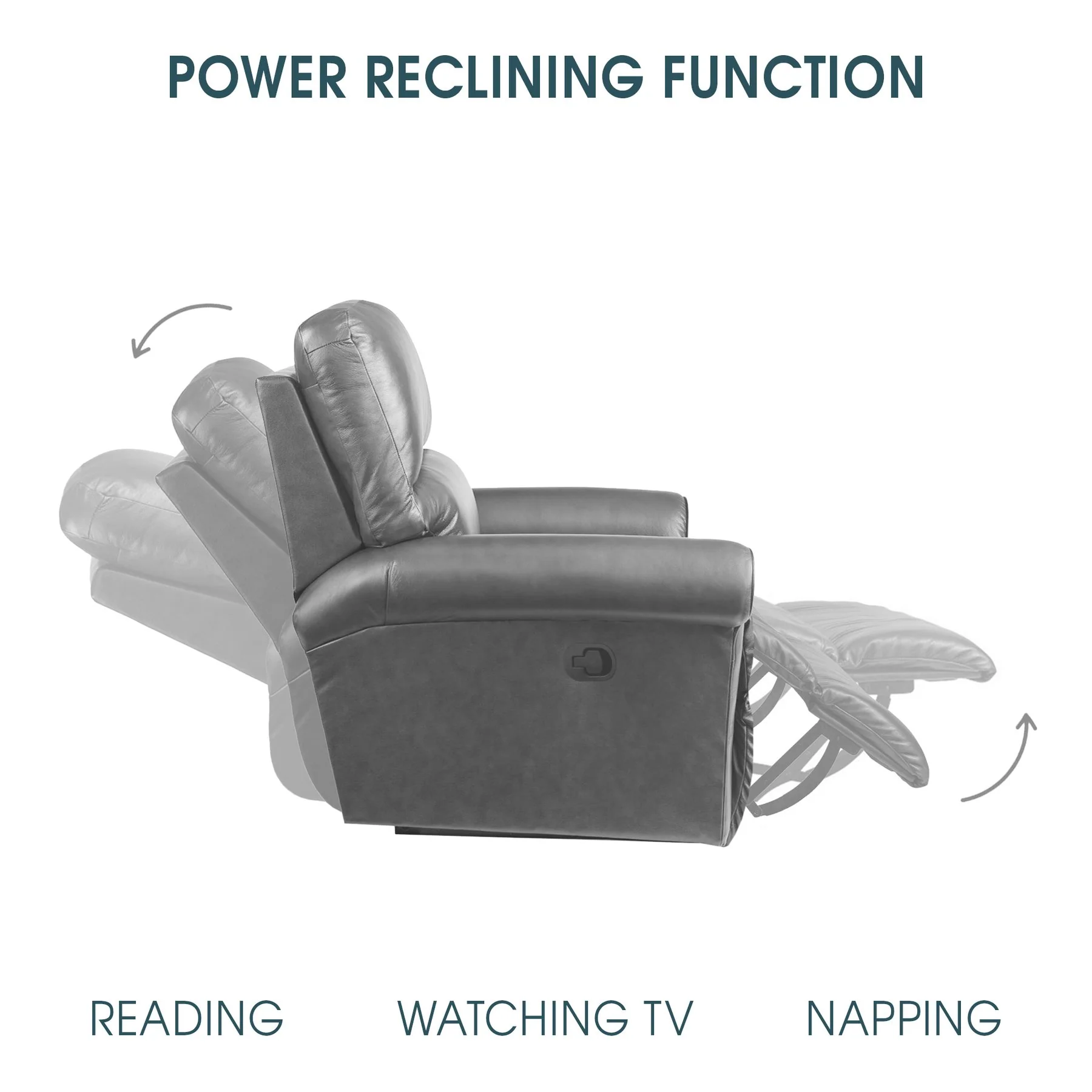 Estelle Power Reclining 2 Piece Sofa and Recliner Set in Gunmetal Fabric - Image 10