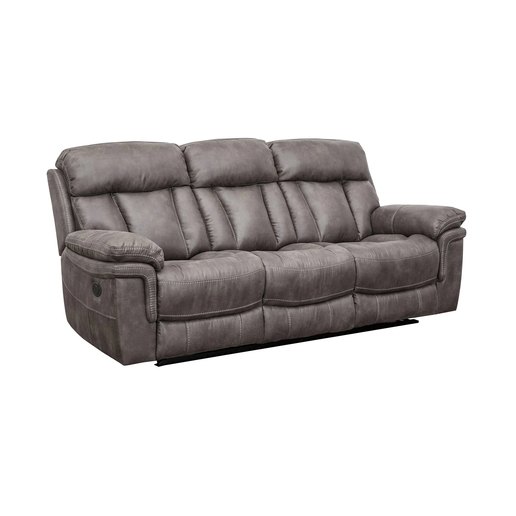 Estelle Power Reclining 2 Piece Sofa and Recliner Set in Gunmetal Fabric - Image 5