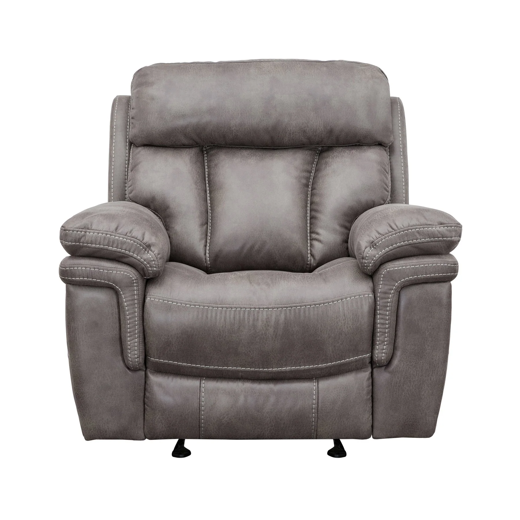 Estelle Power Reclining 2 Piece Sofa and Recliner Set in Gunmetal Fabric - Image 7
