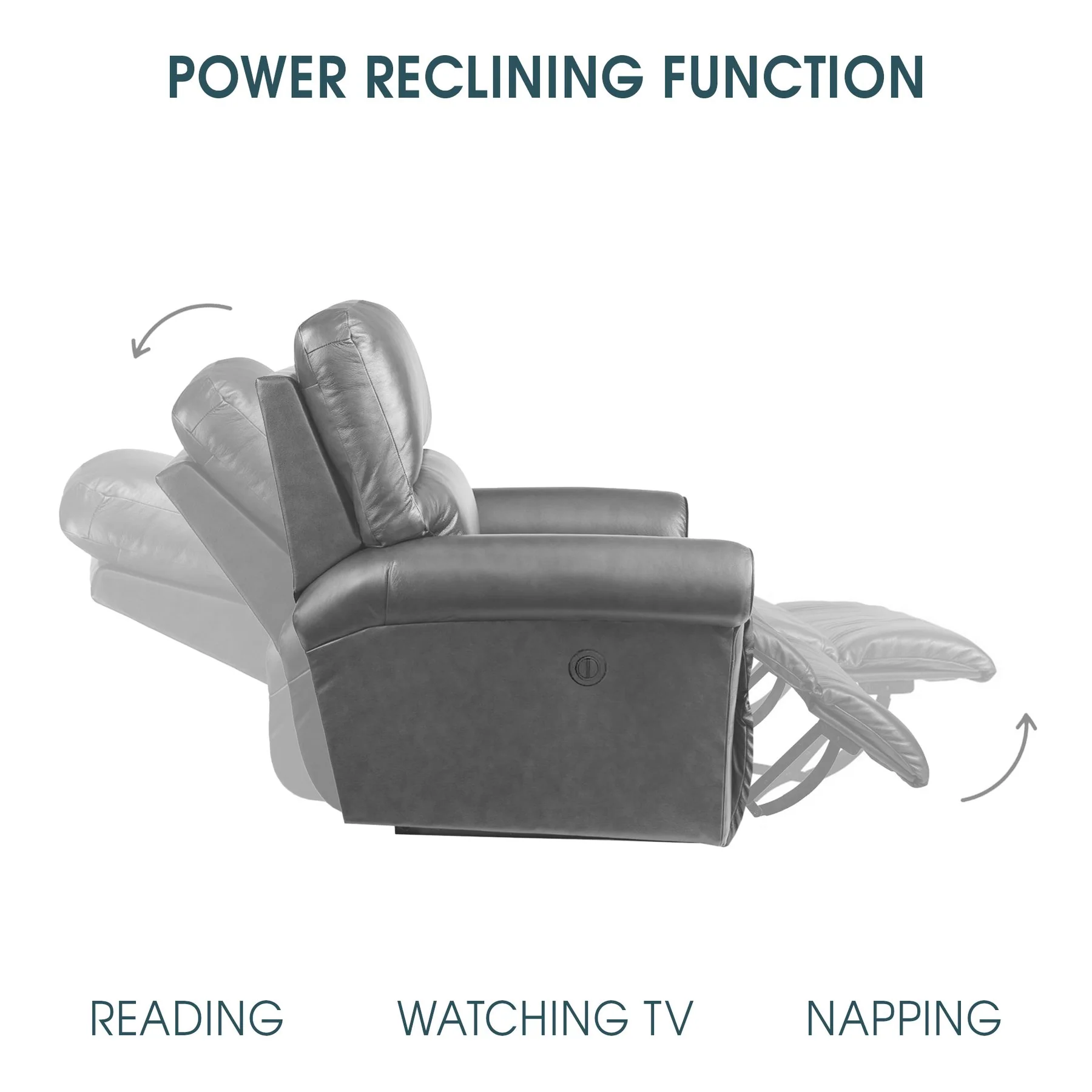Estelle Power Reclining 3 Piece Living room Set in Gunmetal Fabric - Image 10