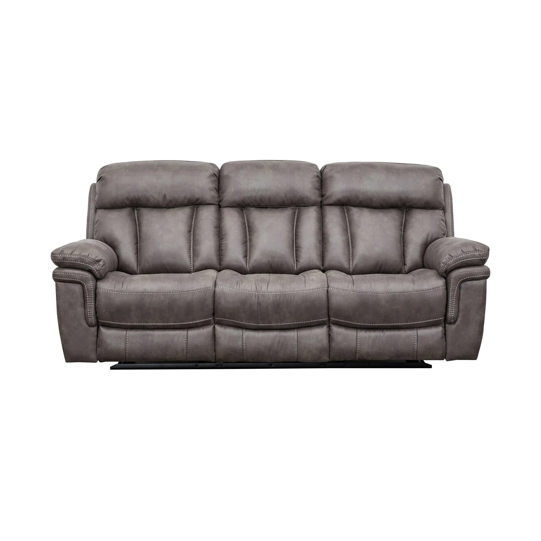 Estelle Power Reclining 3 Piece Living room Set in Gunmetal Fabric - Image 4