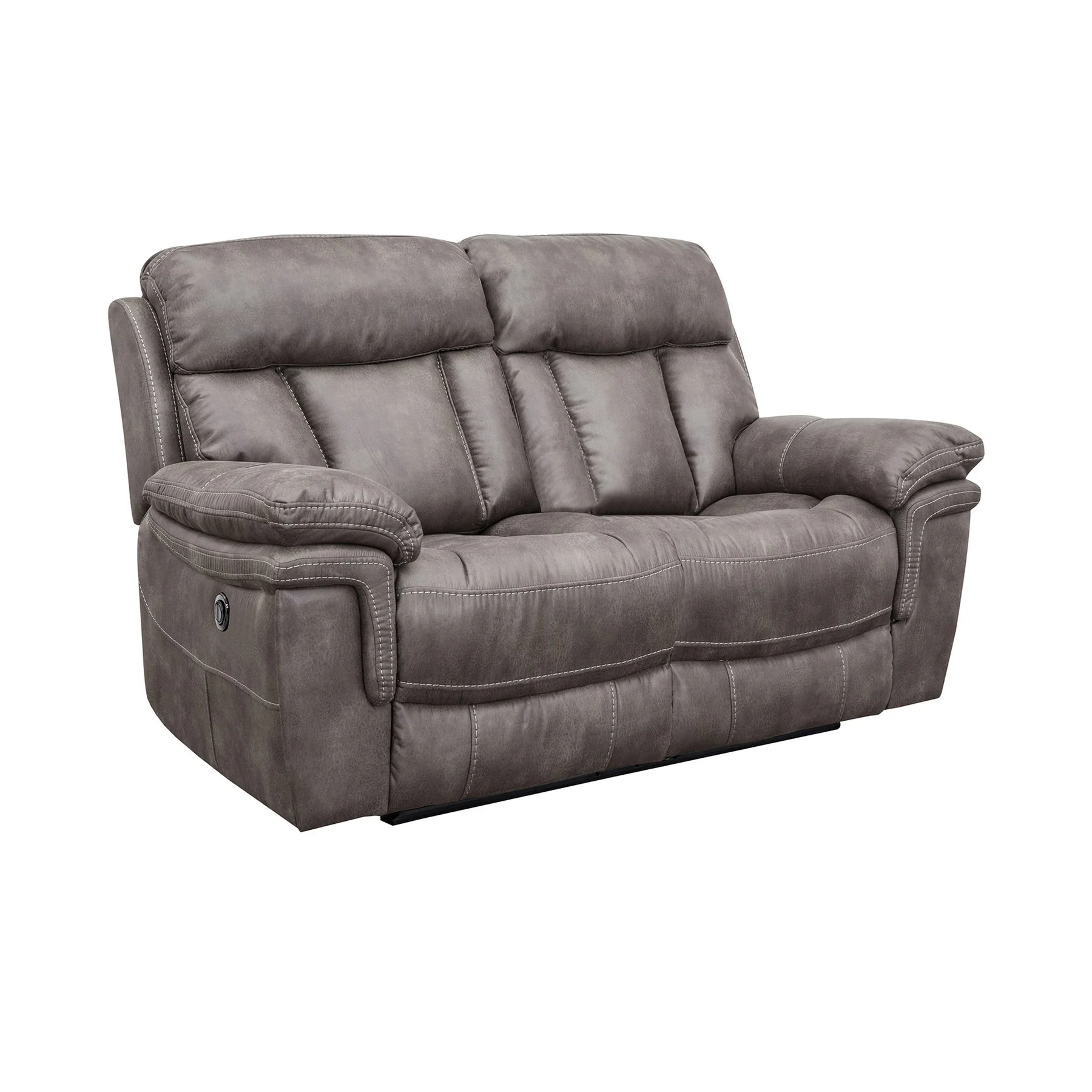 Estelle Power Reclining 3 Piece Living room Set in Gunmetal Fabric - Image 6