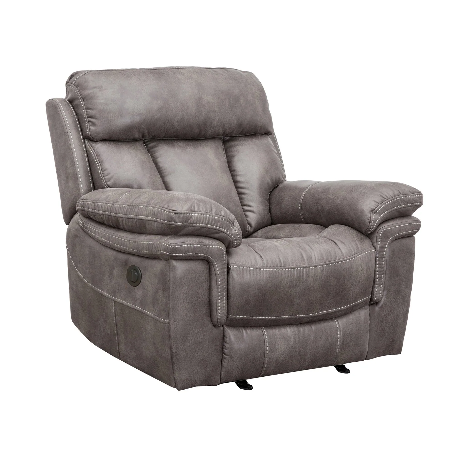 Estelle Power Reclining 3 Piece Living room Set in Gunmetal Fabric - Image 7