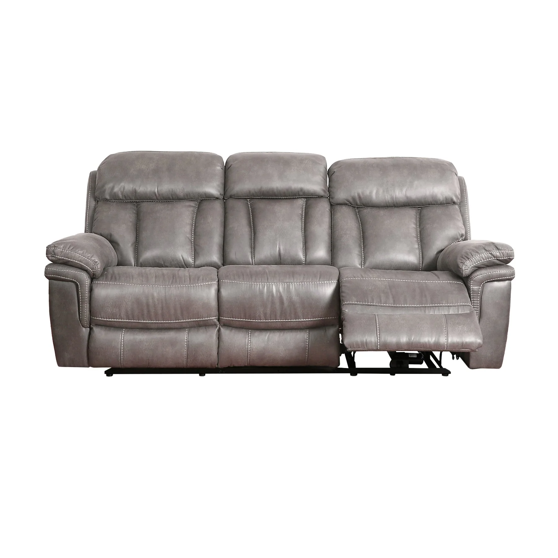 Estelle Power Reclining Sofa in Gunmetal Fabric - Image 3