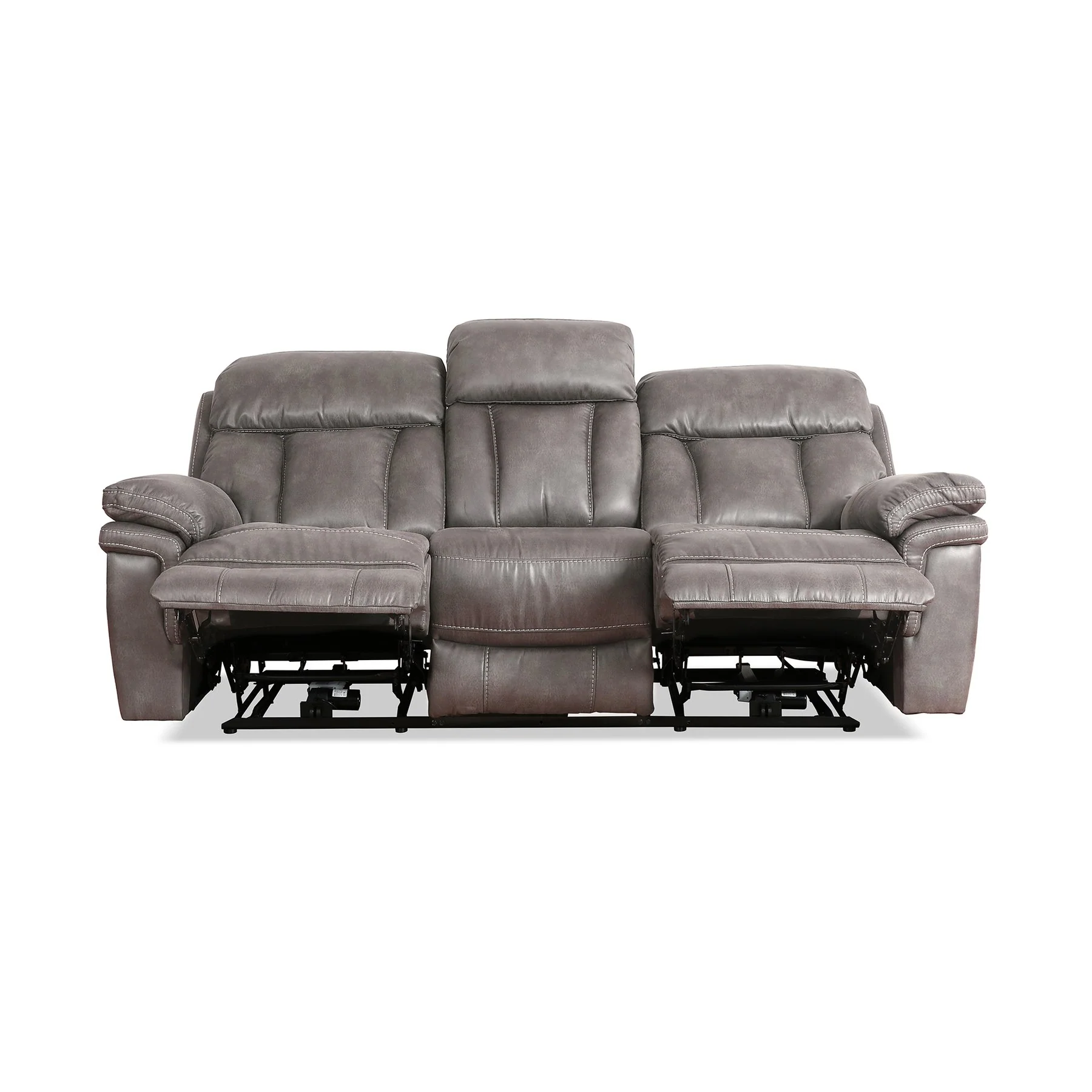 Estelle Power Reclining Sofa in Gunmetal Fabric - Image 5