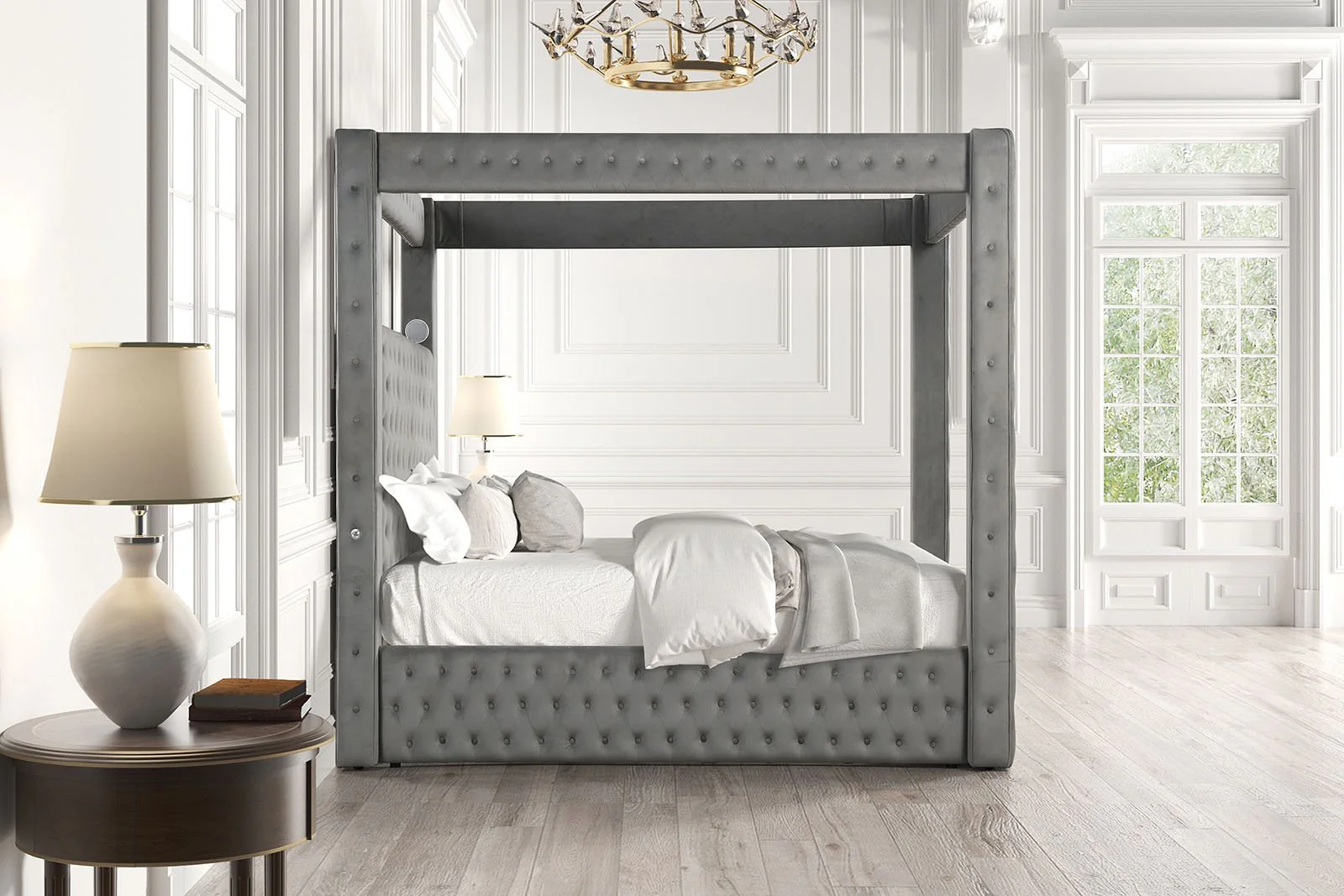 Etherea E.King Bed, Gray - Image 2