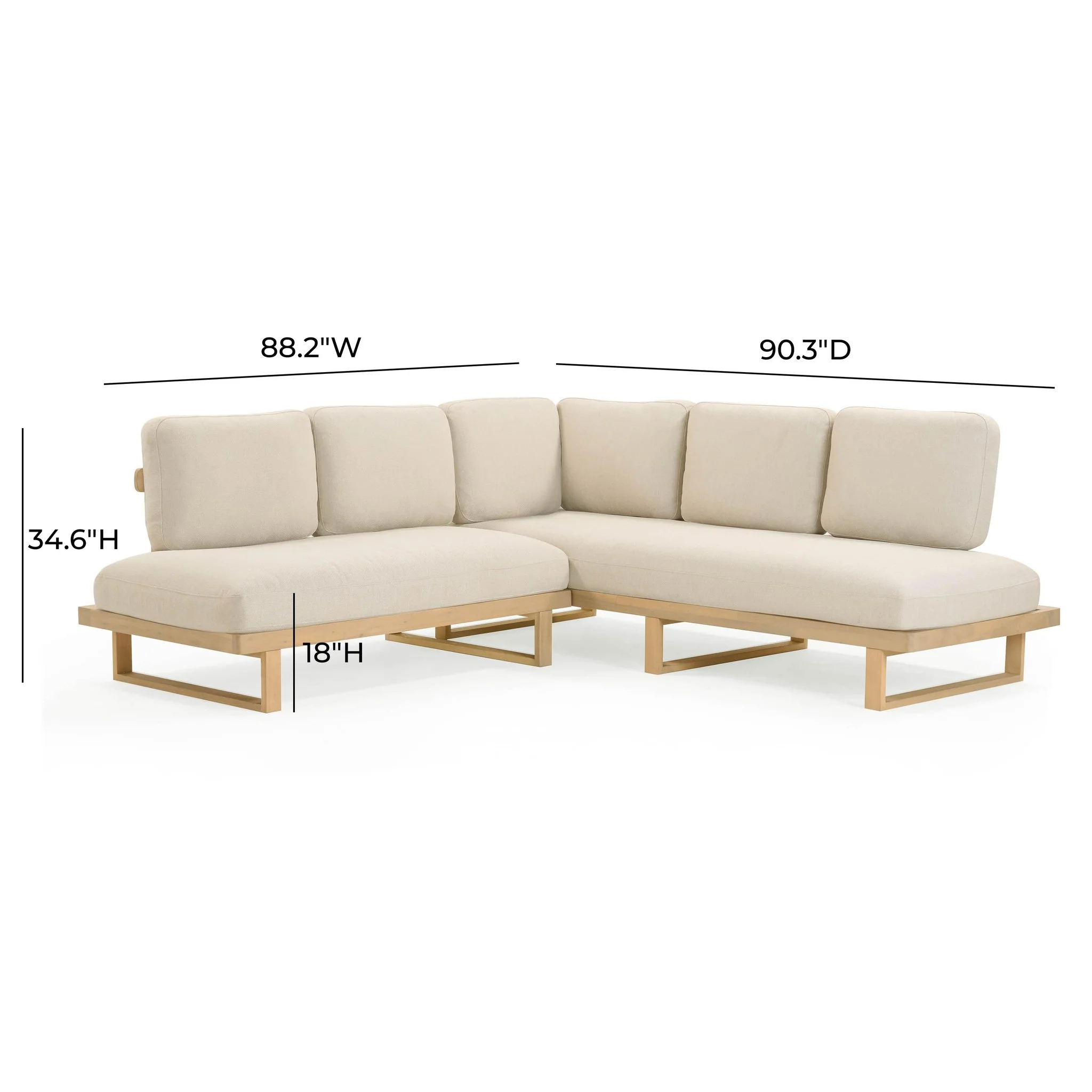 Evan Cream Outdoor L-Sectional - Image 8