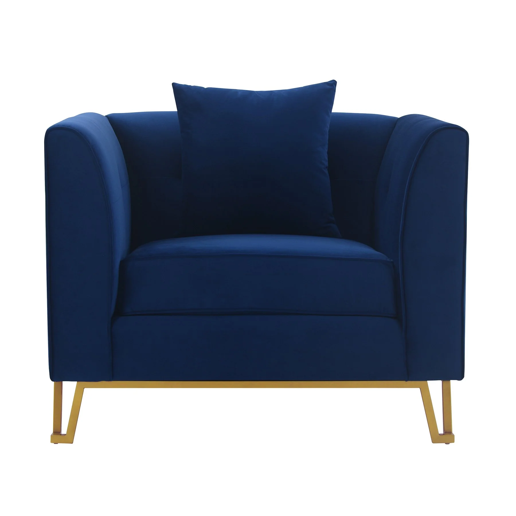 Everest 2 Piece Blue Fabric Upholstered Sofa & Chair Set - Image 2