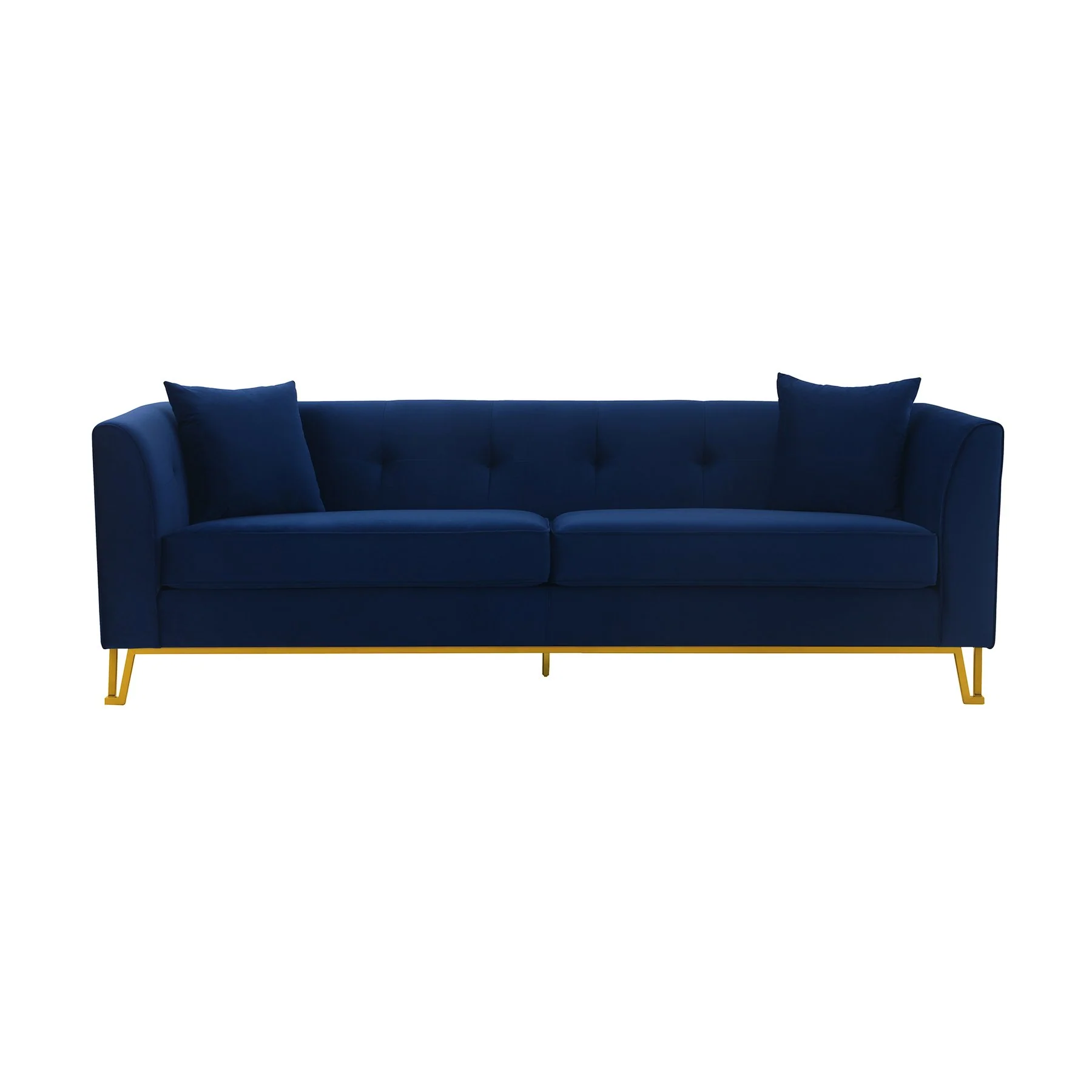 Everest 2 Piece Blue Fabric Upholstered Sofa & Chair Set - Image 4