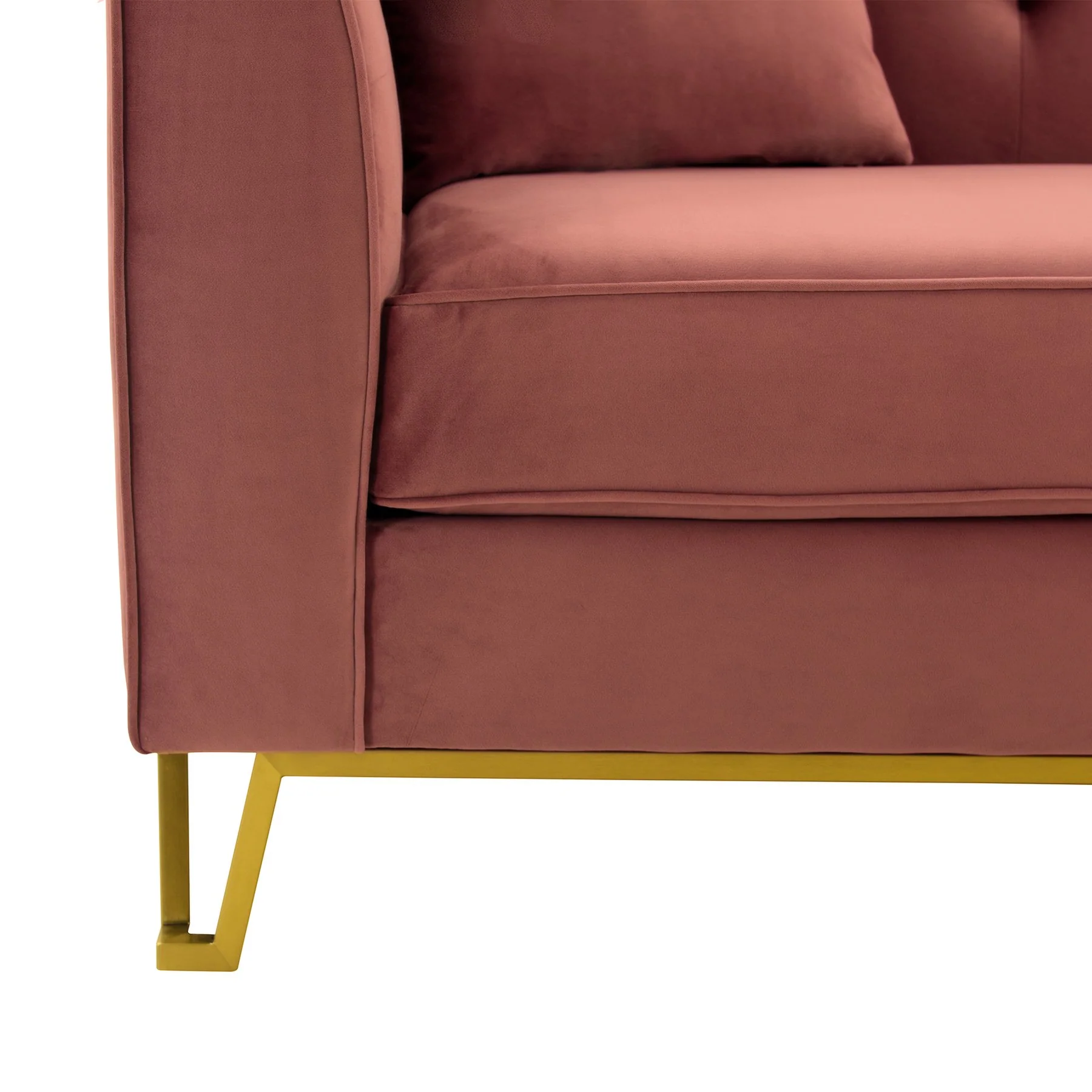 Everest 2 Piece Blush Fabric Upholstered Sofa & Chair Set - Image 7