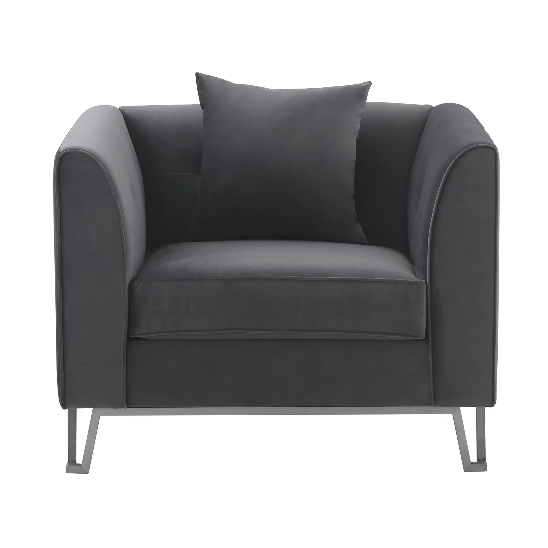 Everest 2 Piece Gray Fabric Upholstered Sofa & Chair Set - Image 2