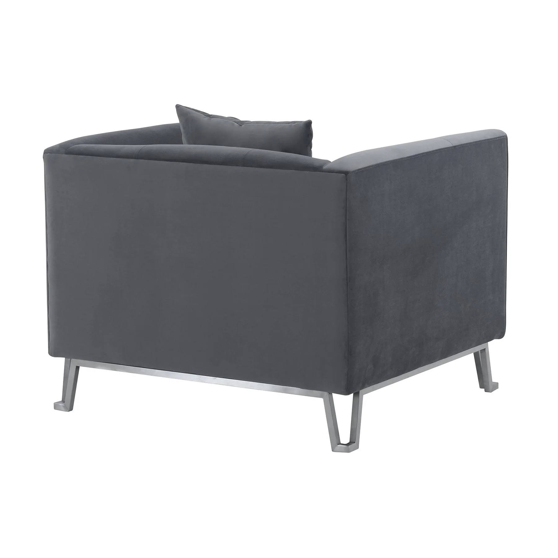 Everest 2 Piece Gray Fabric Upholstered Sofa & Chair Set - Image 3