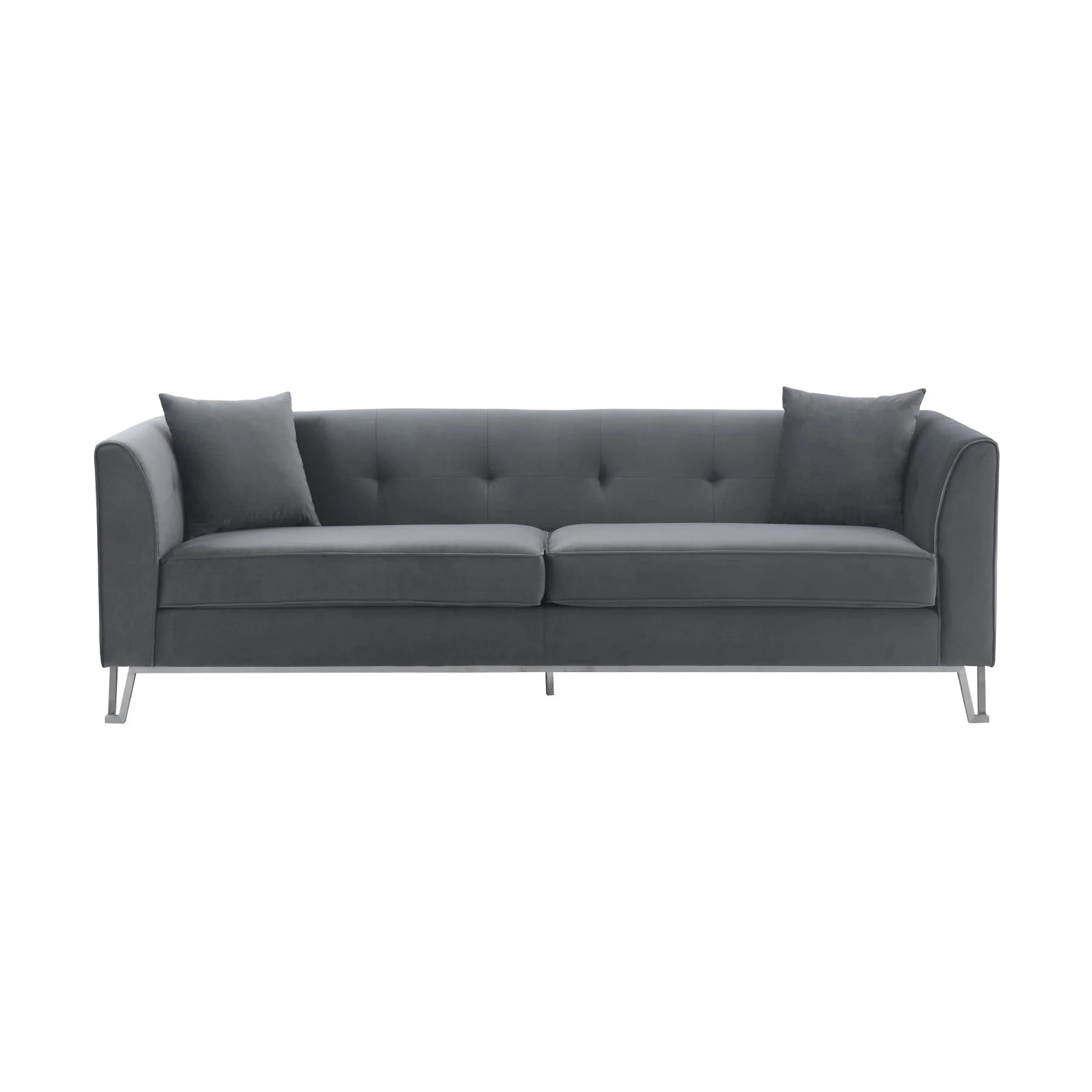 Everest 2 Piece Gray Fabric Upholstered Sofa & Chair Set - Image 4