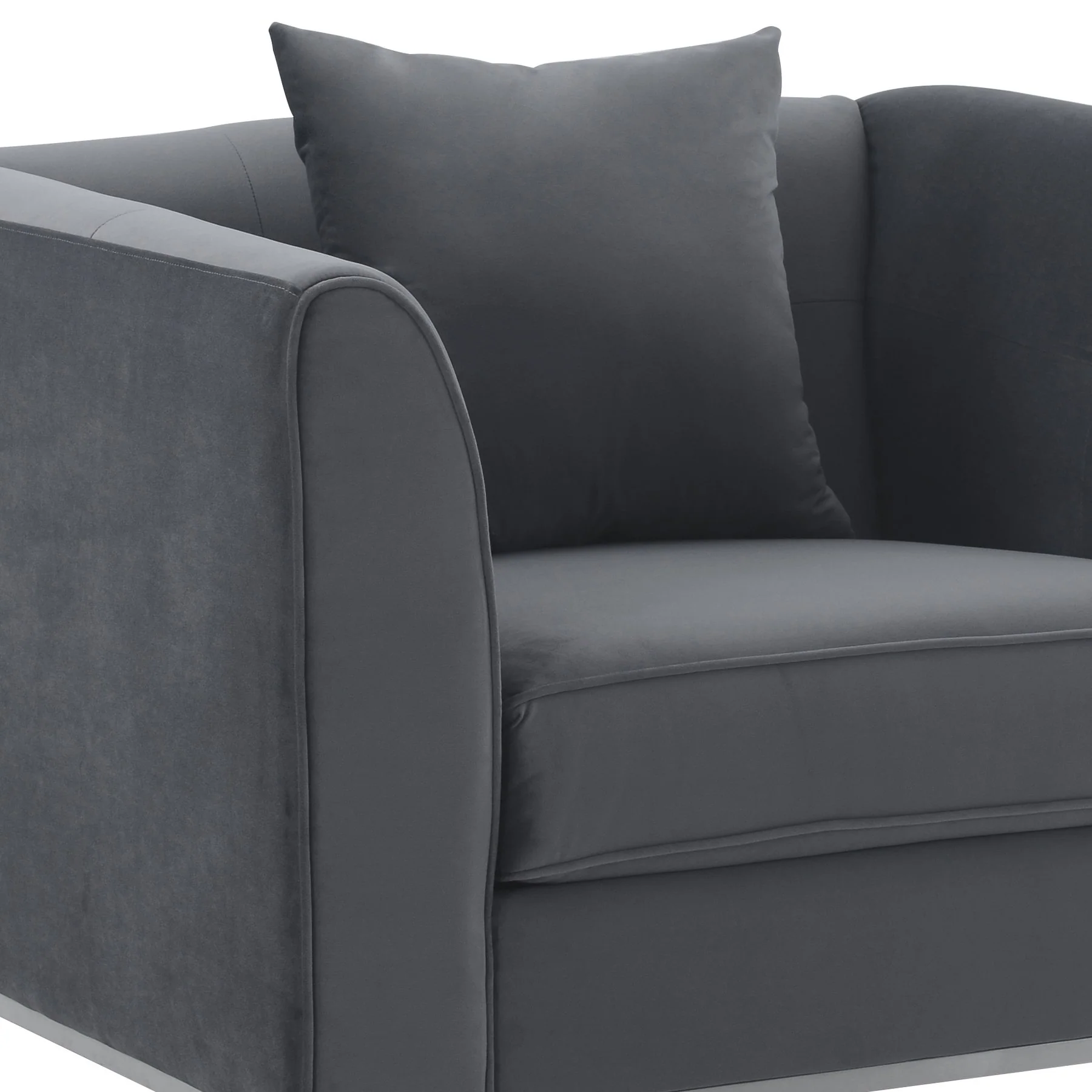 Everest 2 Piece Gray Fabric Upholstered Sofa & Chair Set - Image 6
