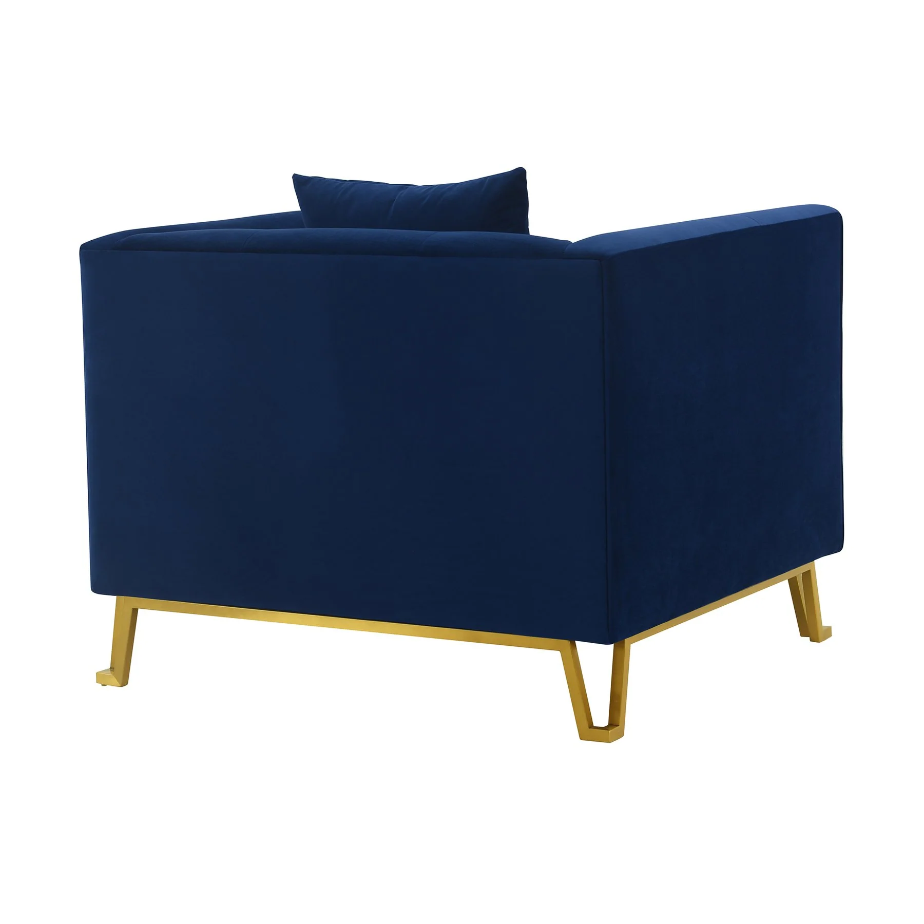 Everest Blue Fabric Upholstered Sofa Accent Chair with Brushed Gold Legs - Image 3