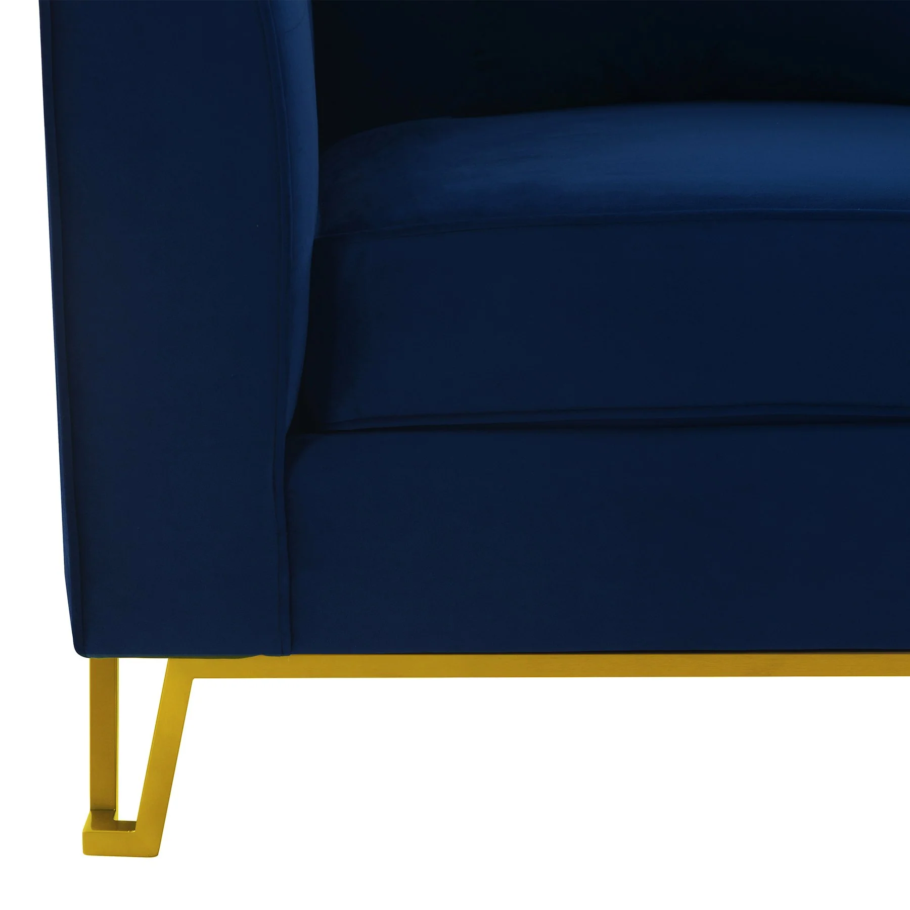 Everest Blue Fabric Upholstered Sofa Accent Chair with Brushed Gold Legs - Image 6