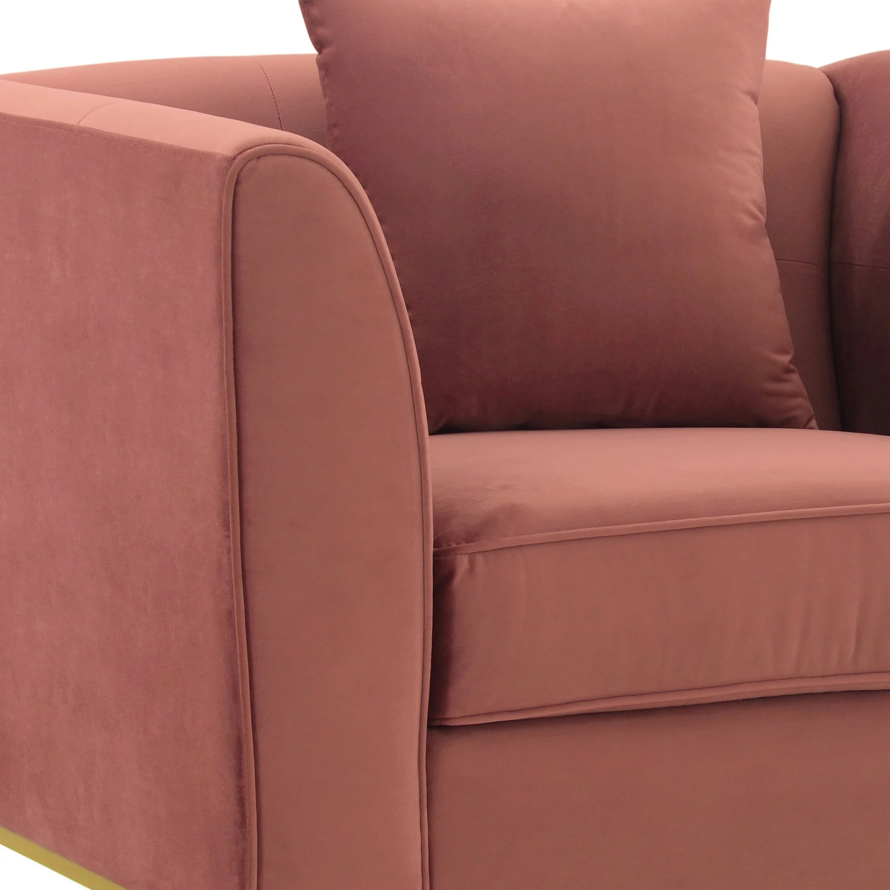 Everest Blush Fabric Upholstered Sofa Accent Chair with Brushed Gold Legs - Image 4