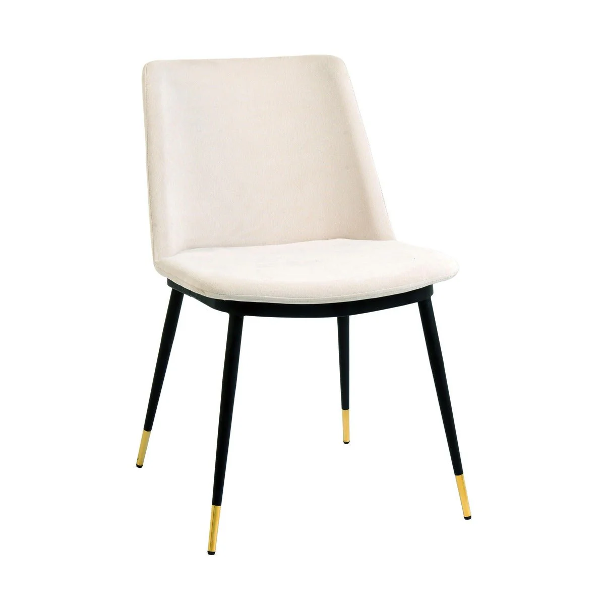 Evora Cream Velvet Chair - Gold Legs (Set of 2) - Image 3