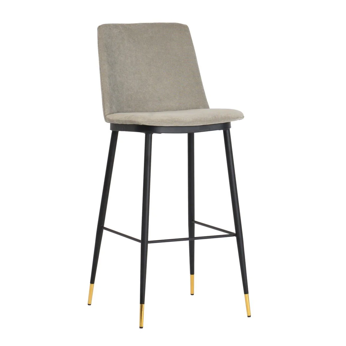 Evora Grey Velvet Counter Stool (Set of 2) - Image 3