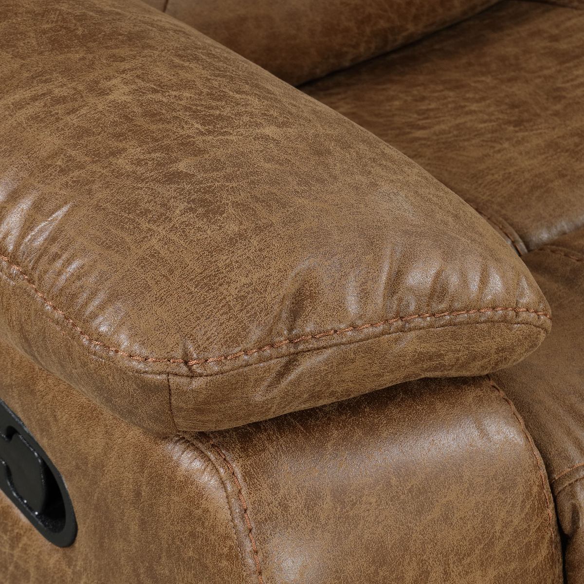 Ezekius Manual Sectional, Brown - Image 10