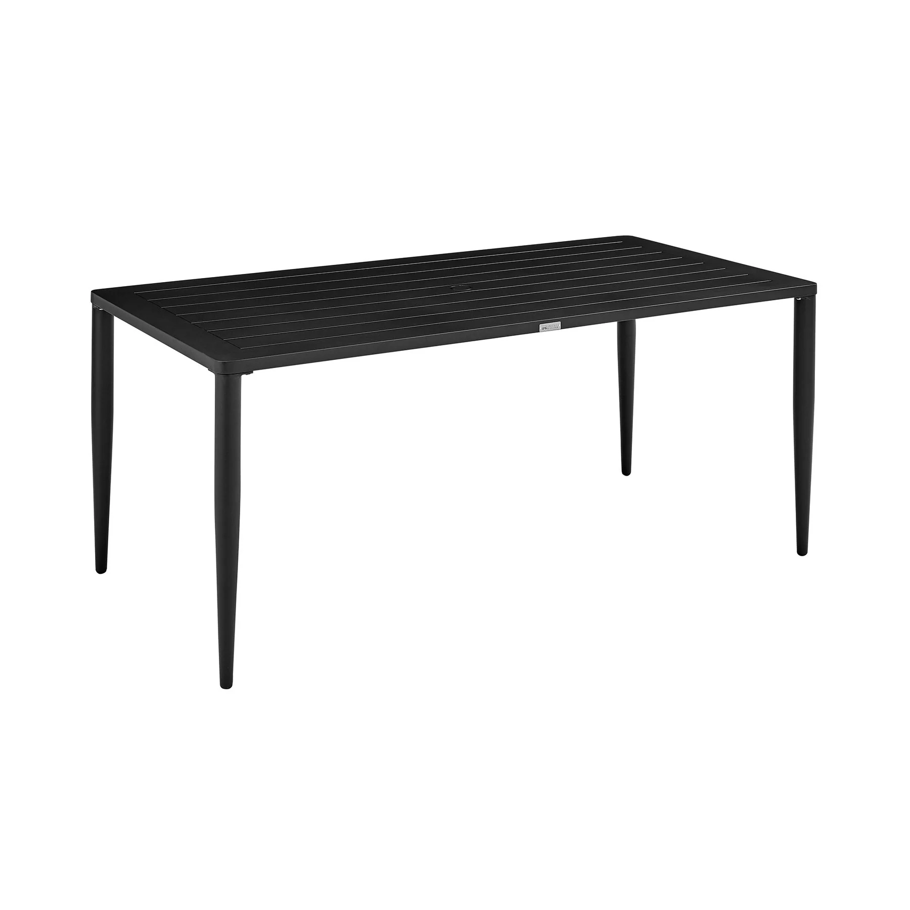 Ezra Outdoor Patio 7-Piece Dining Table Set in Aluminum and Teak with Gray Cushions - Image 5