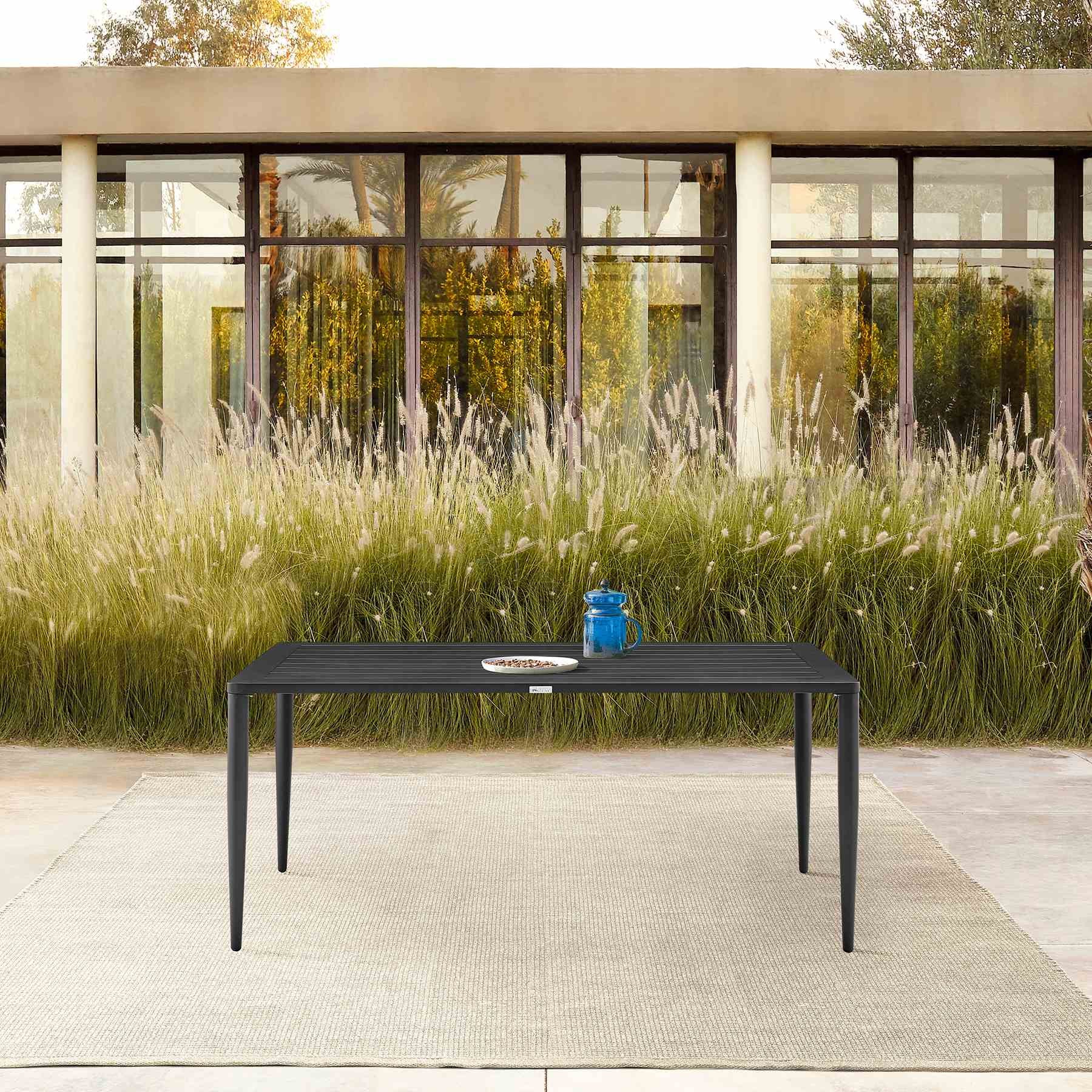 Ezra Outdoor Patio Dining Table in Aluminum - Image 8