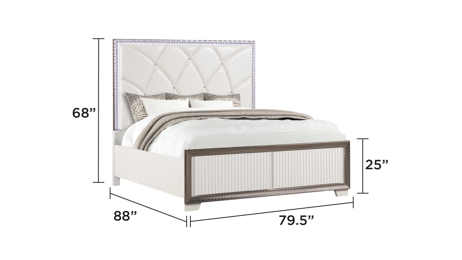Fabio King Bed White - Image 5
