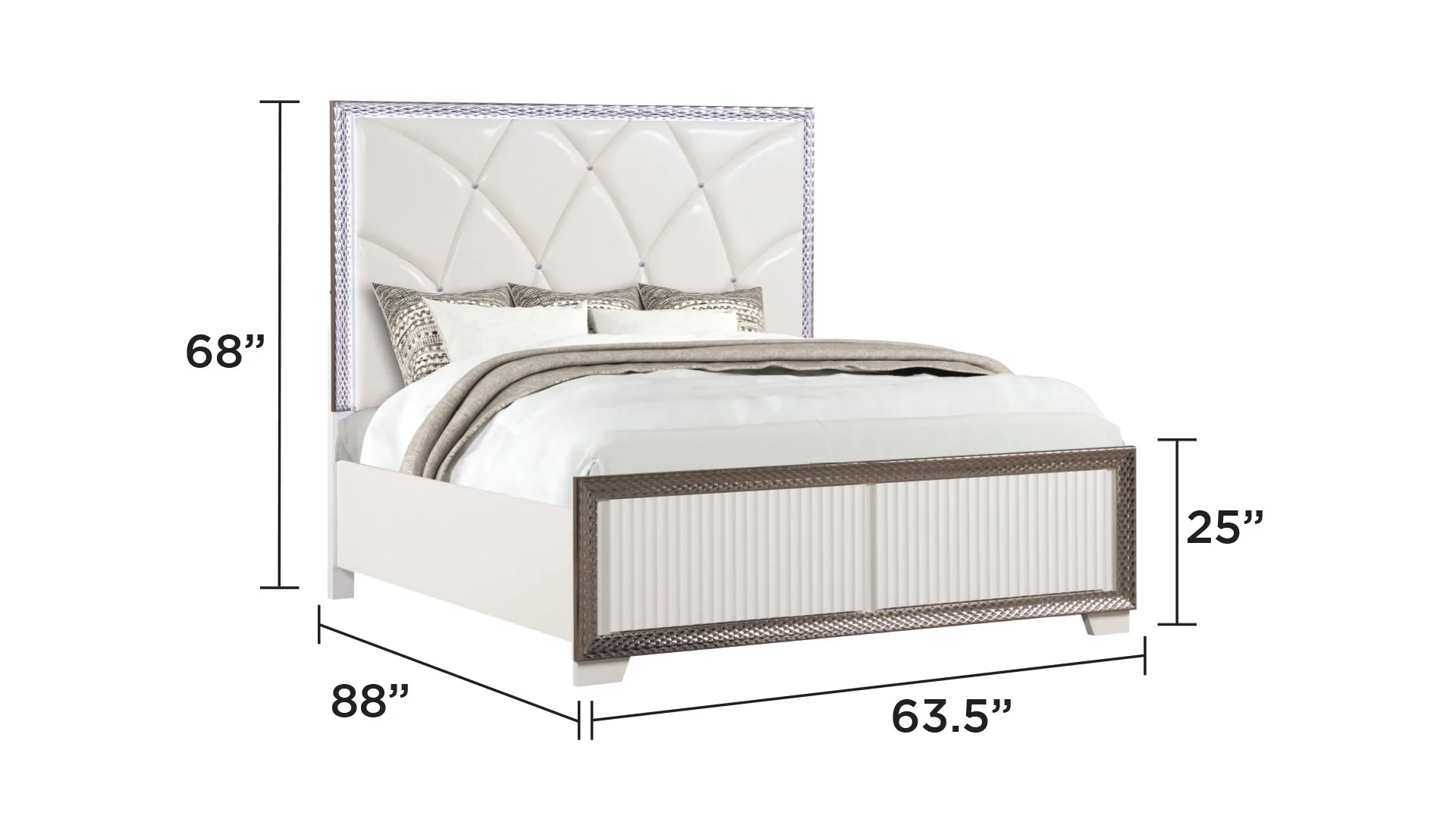Fabio Queen 5PC Bedroom Set White - Image 3