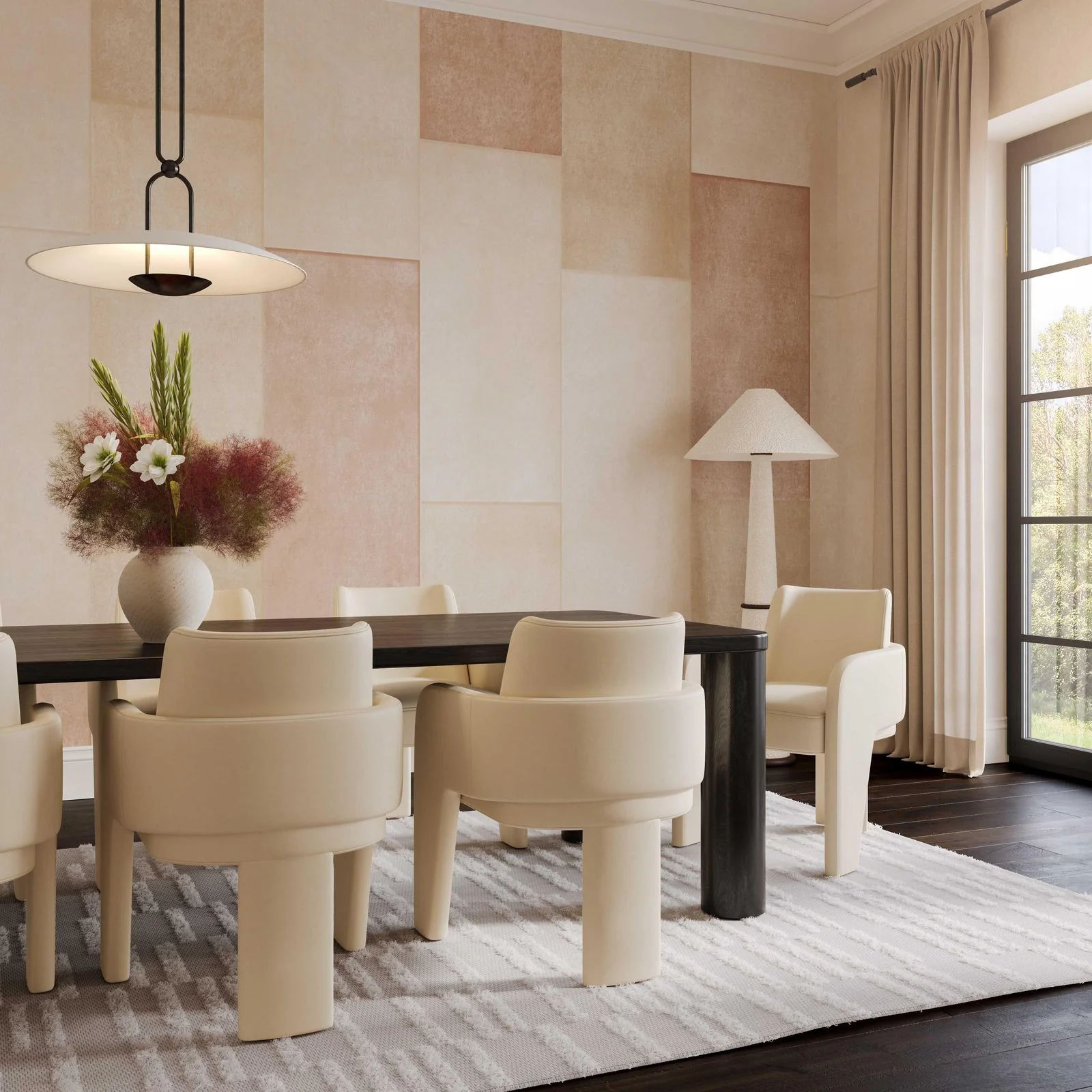 Faith White Boucle Floor Lamp - Image 2