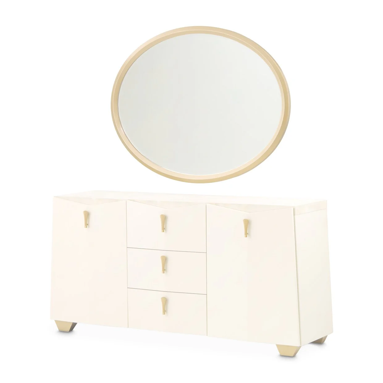 Fantosini Sideboard with Mirror - Creamy Pearl - Image 3