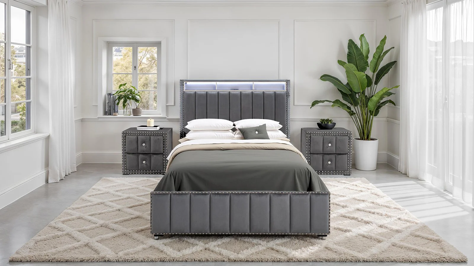 Farese Full Bed, Dark Gray - Image 2