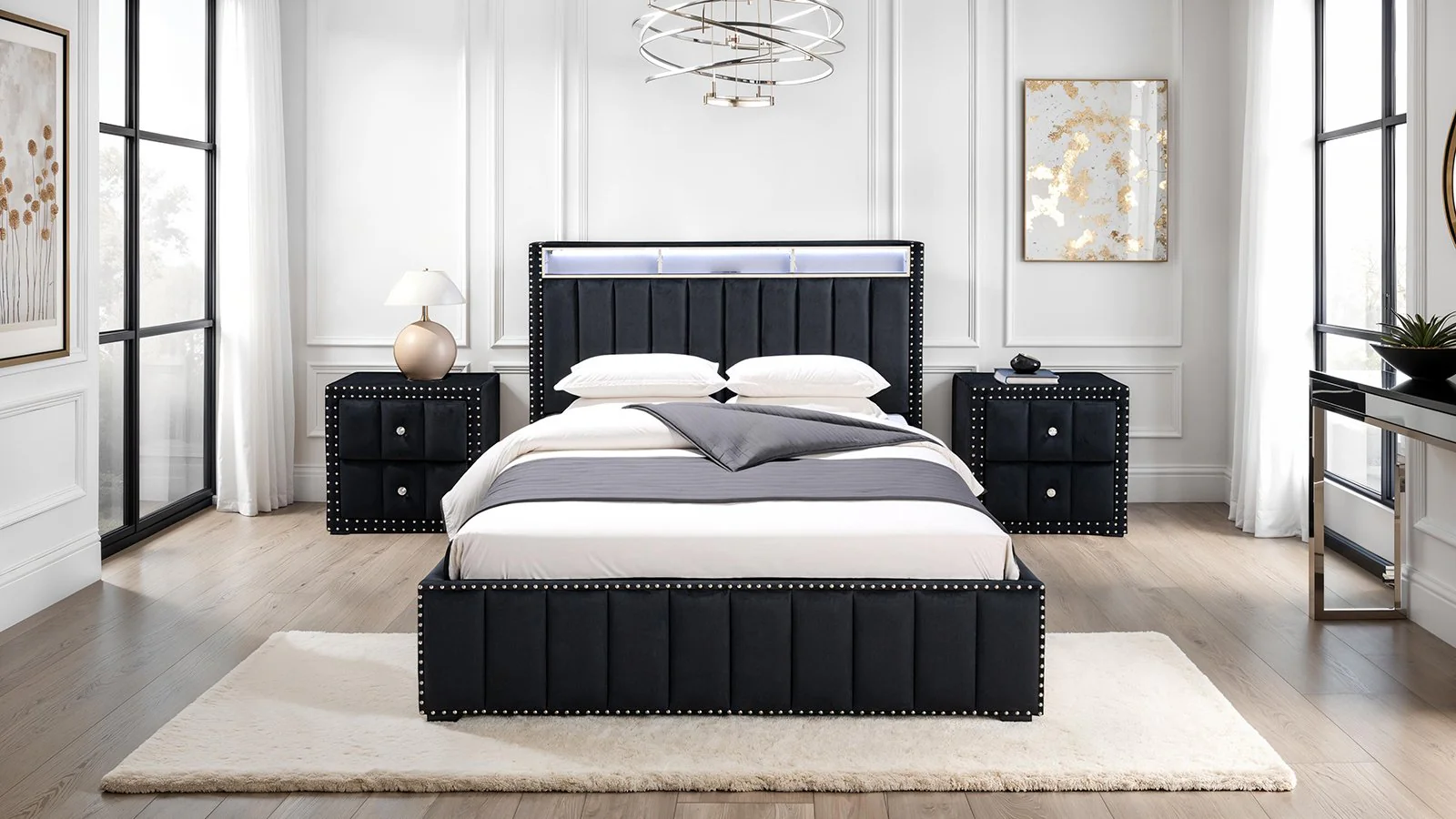Farese Queen Bed W/ 2 Nightstands - Image 2