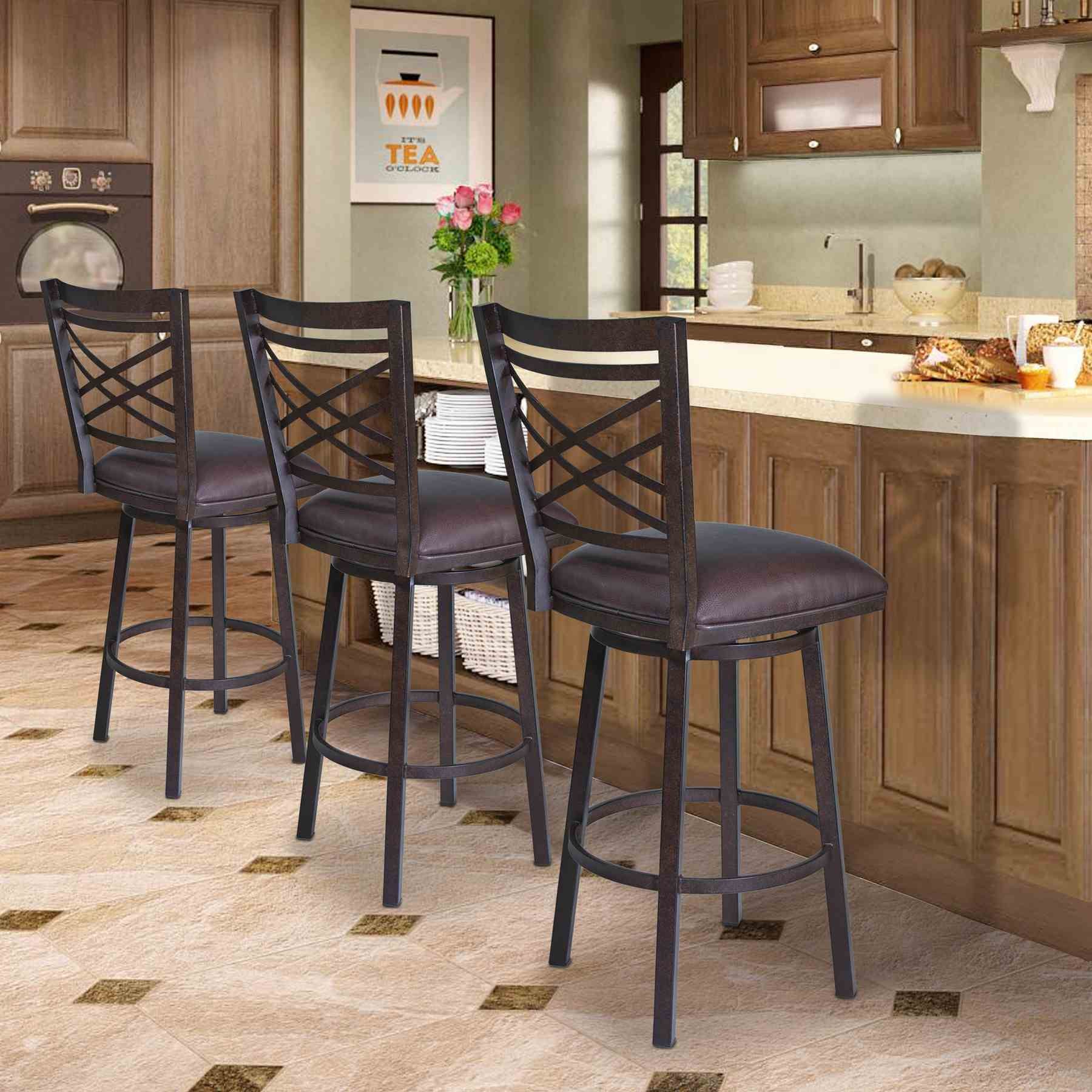 Fargo 26" Barstool in Auburn Bay finish with Brown Pu upholstery - Image 5