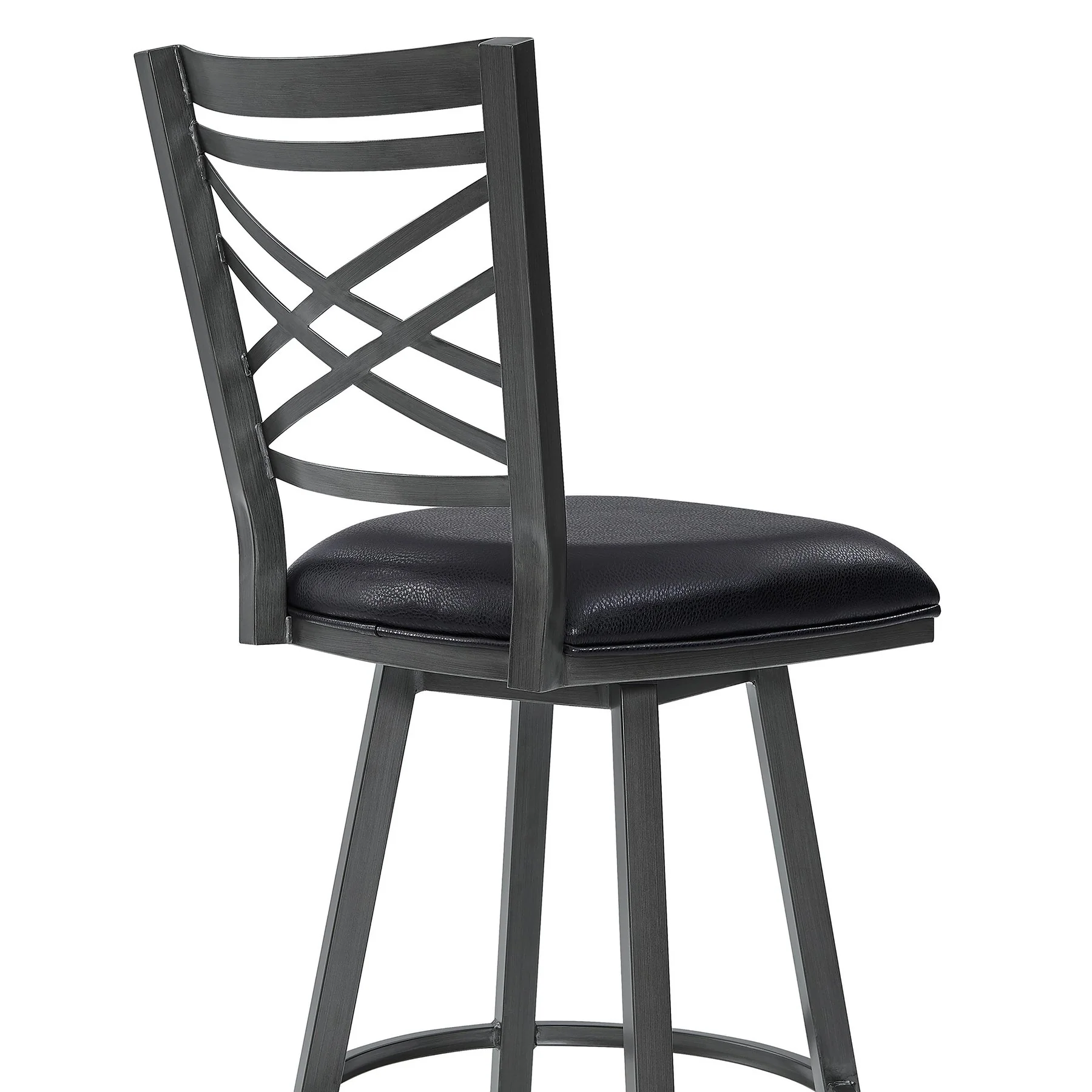 Fargo 30" Counter Height Metal Barstool in Mineral Finish with Black Faux Leather - Image 5