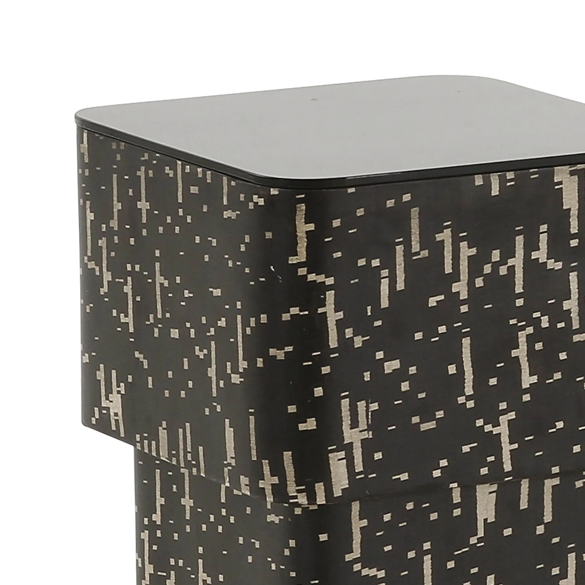 Faye Black Glass Side Table - Image 4