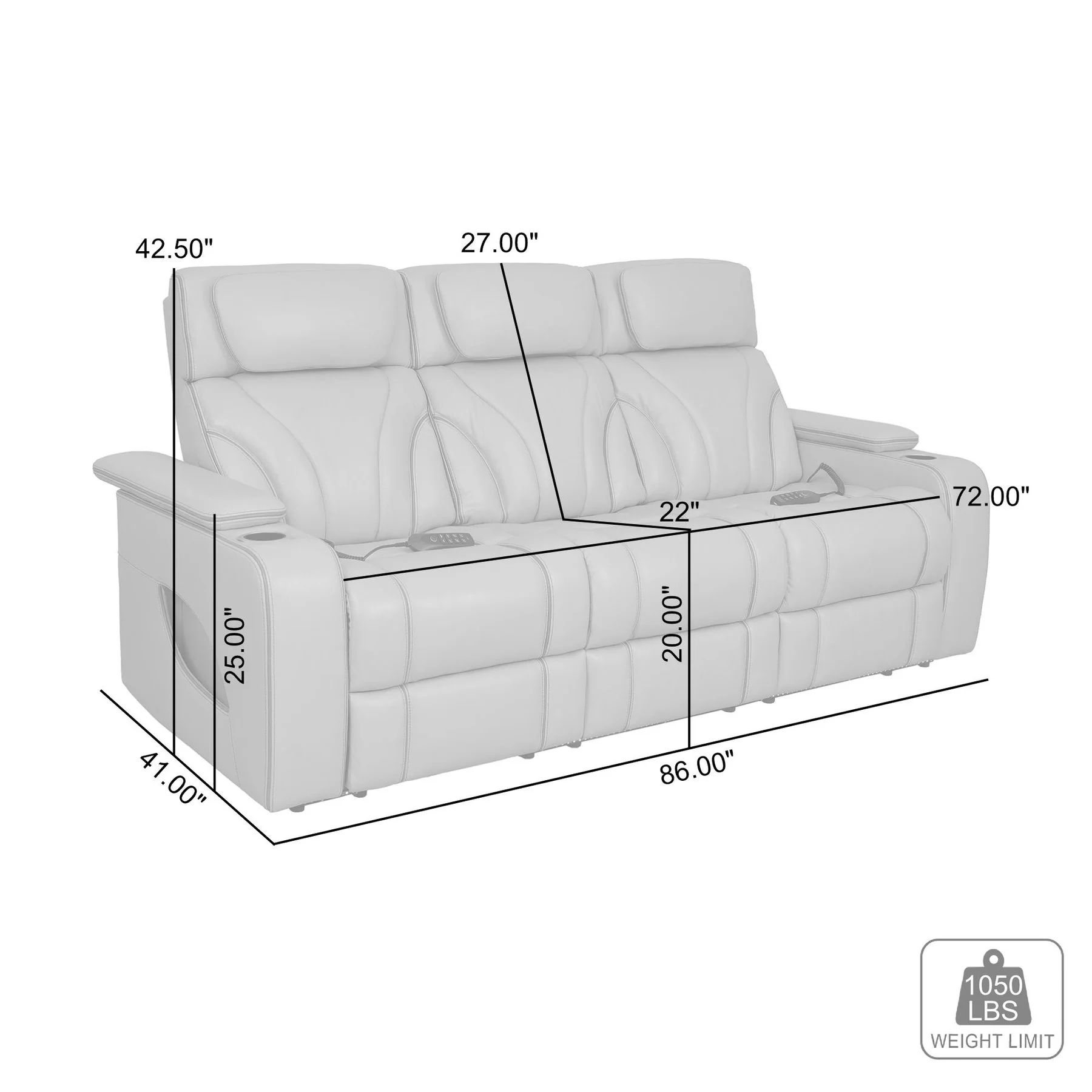 Felicity 84" Zero Gravity Power Reclining Sofa in Chocolate Leather - Image 14