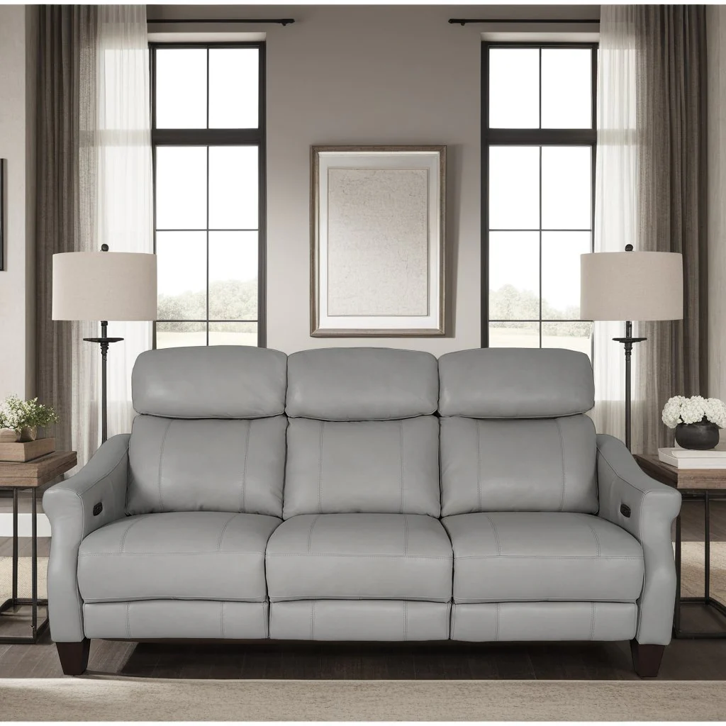 Felicity 84" Zero Gravity Power Reclining Sofa in Silver Leather - Image 16