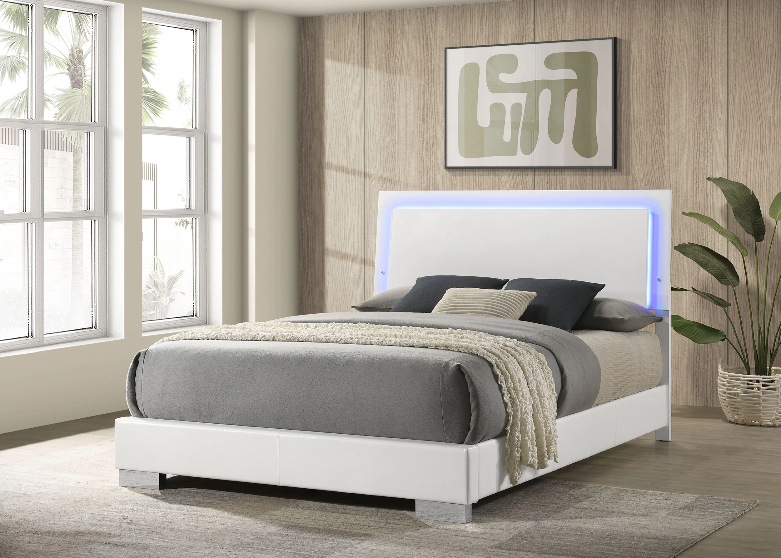Felicity Panel Bed with LED Lighting - Image 2