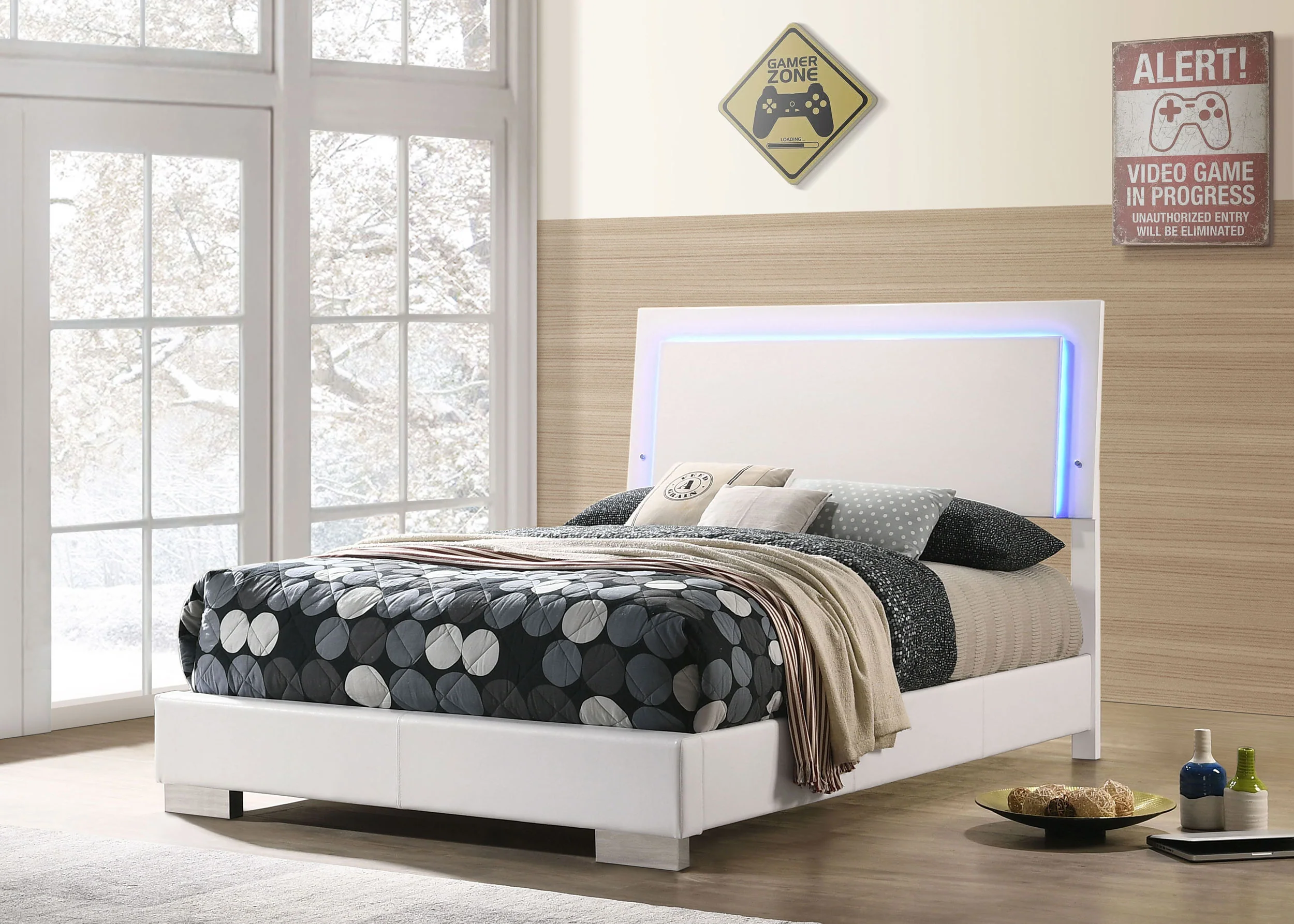 Felicity Panel Bed with LED Lighting - Image 24